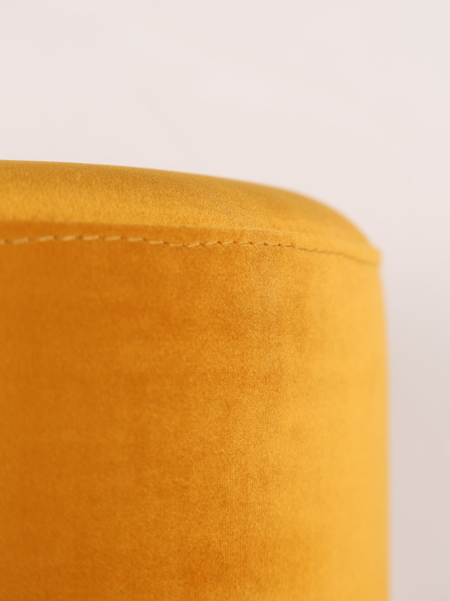 Sun Mustard Plush Velvet Bubbly Stool