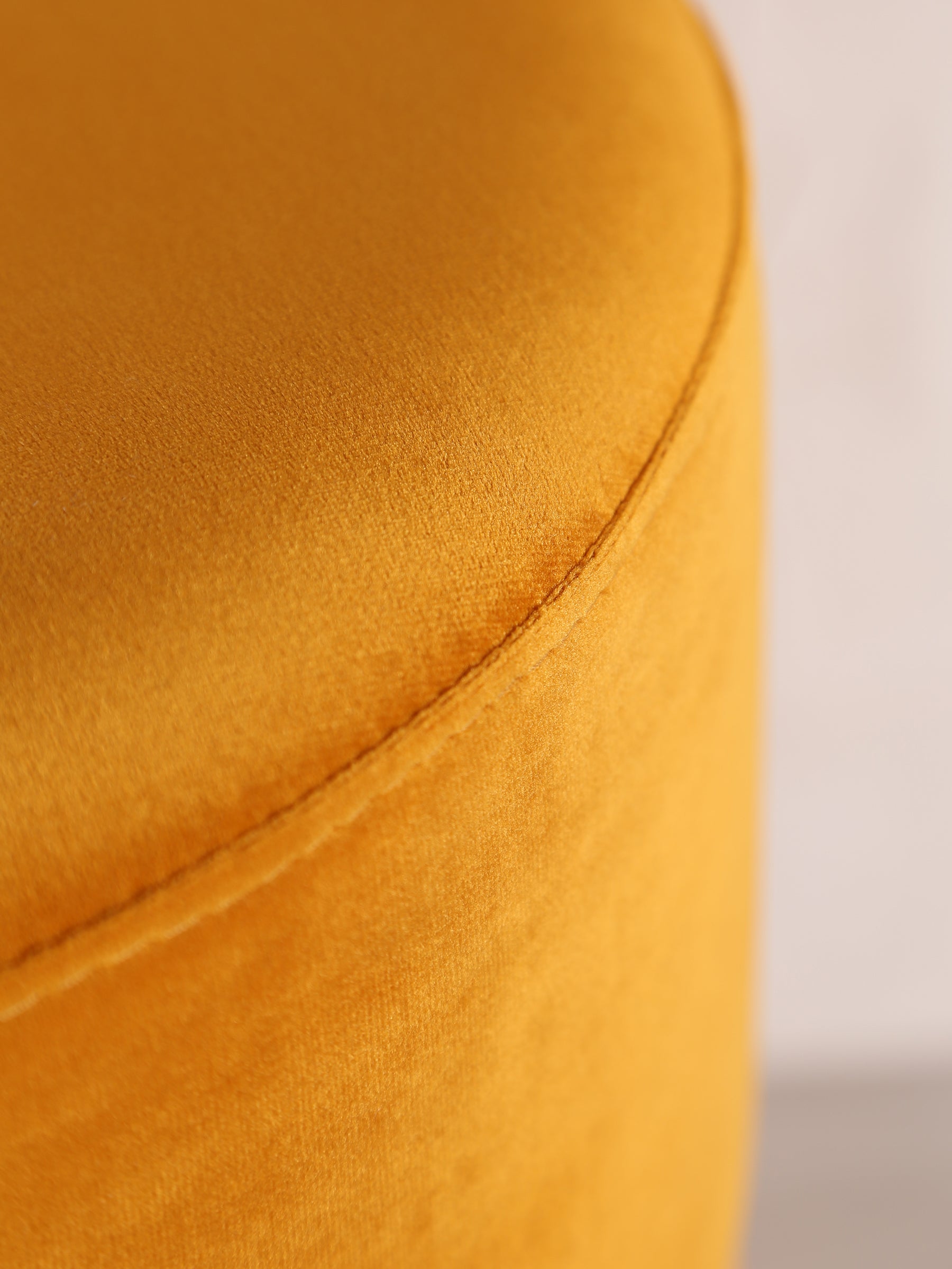 Sun Mustard Plush Velvet Bubbly Stool