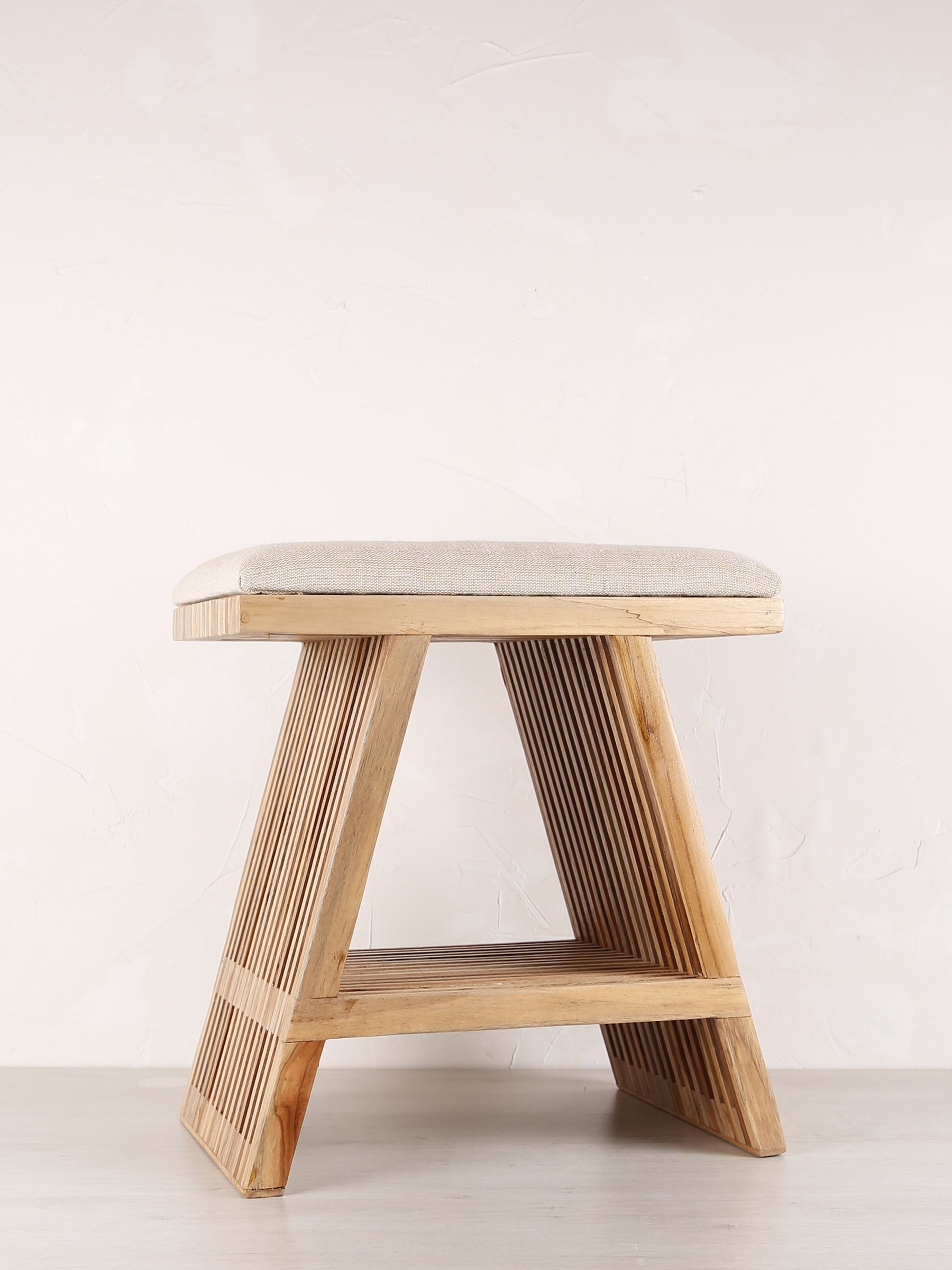 Djia Interlocking Teakwood Stool