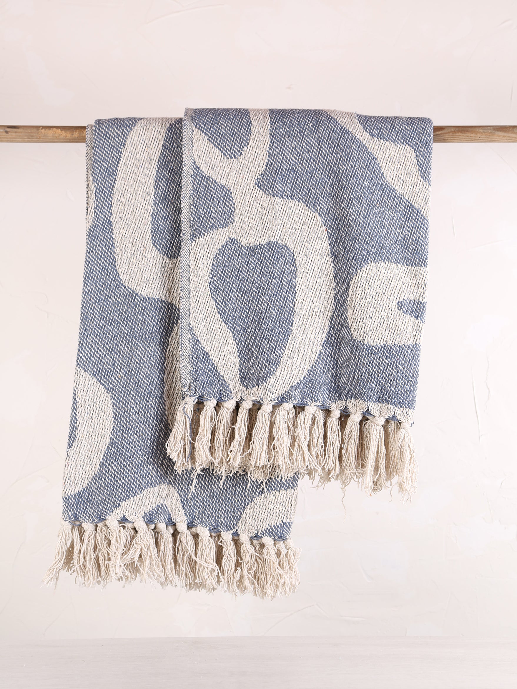 Tille - Printed Recycled Cotton Throw - Blue