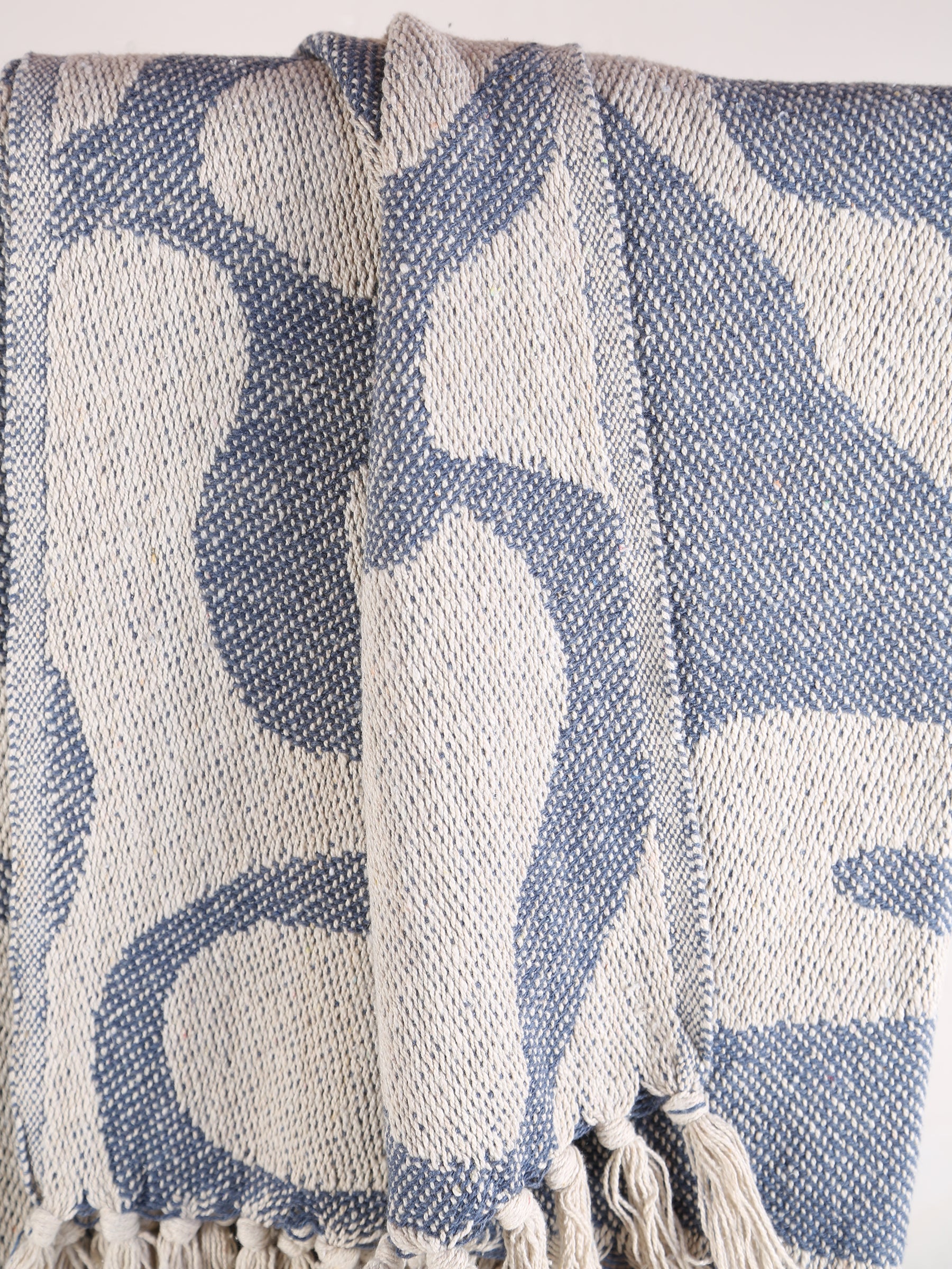 Tille - Printed Recycled Cotton Throw - Blue