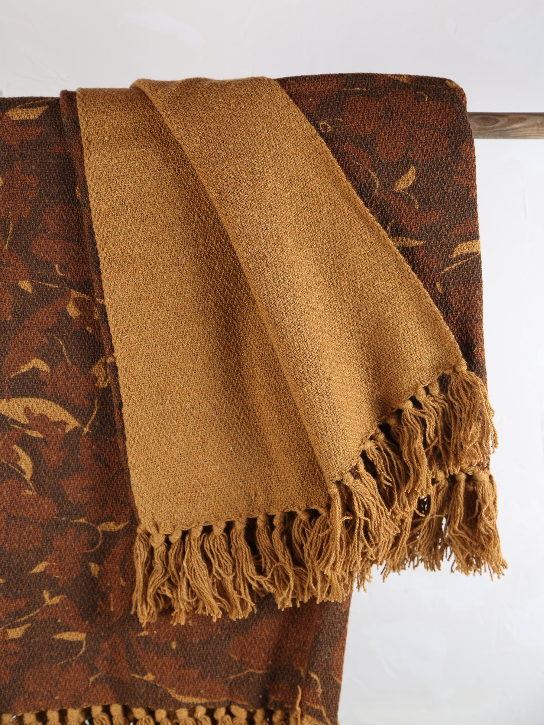 Gana - Recycled Cotton Throw - Ochre, Brown