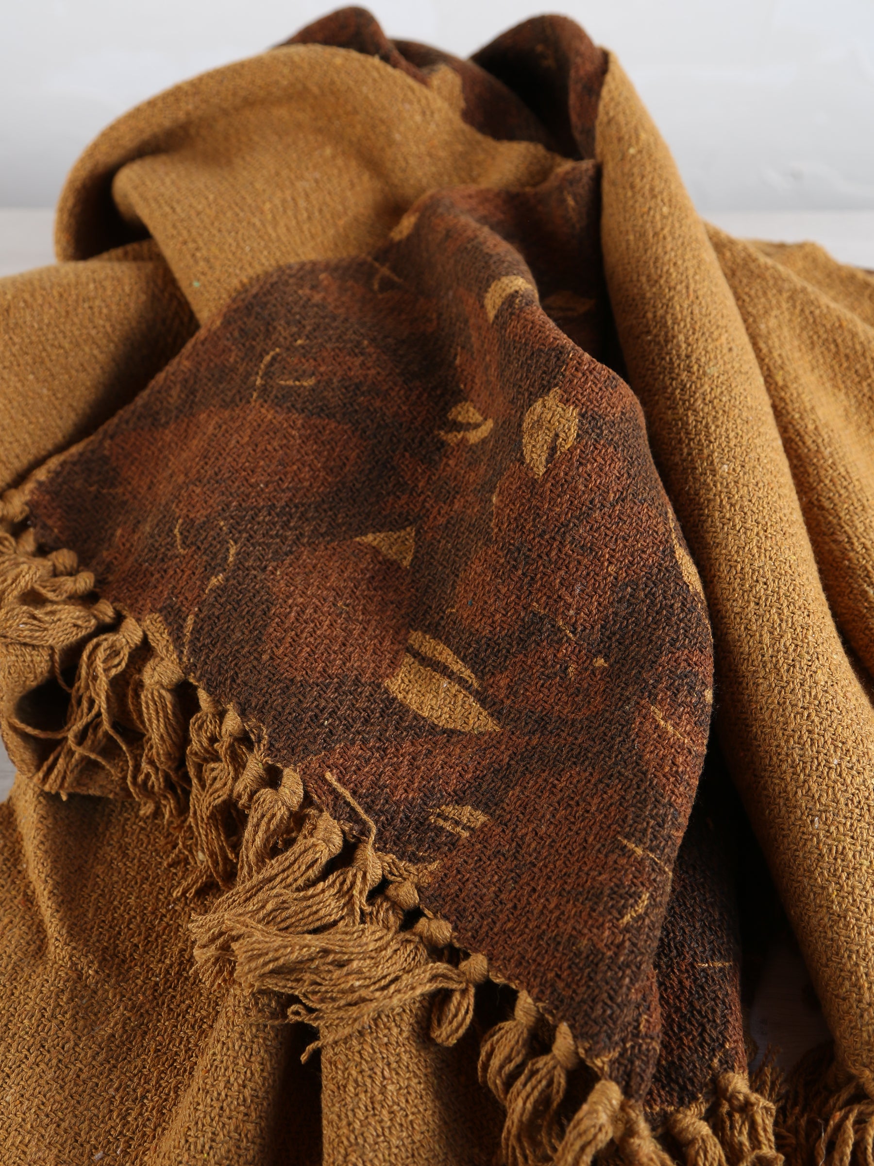 Gana - Recycled Cotton Throw - Ochre, Brown