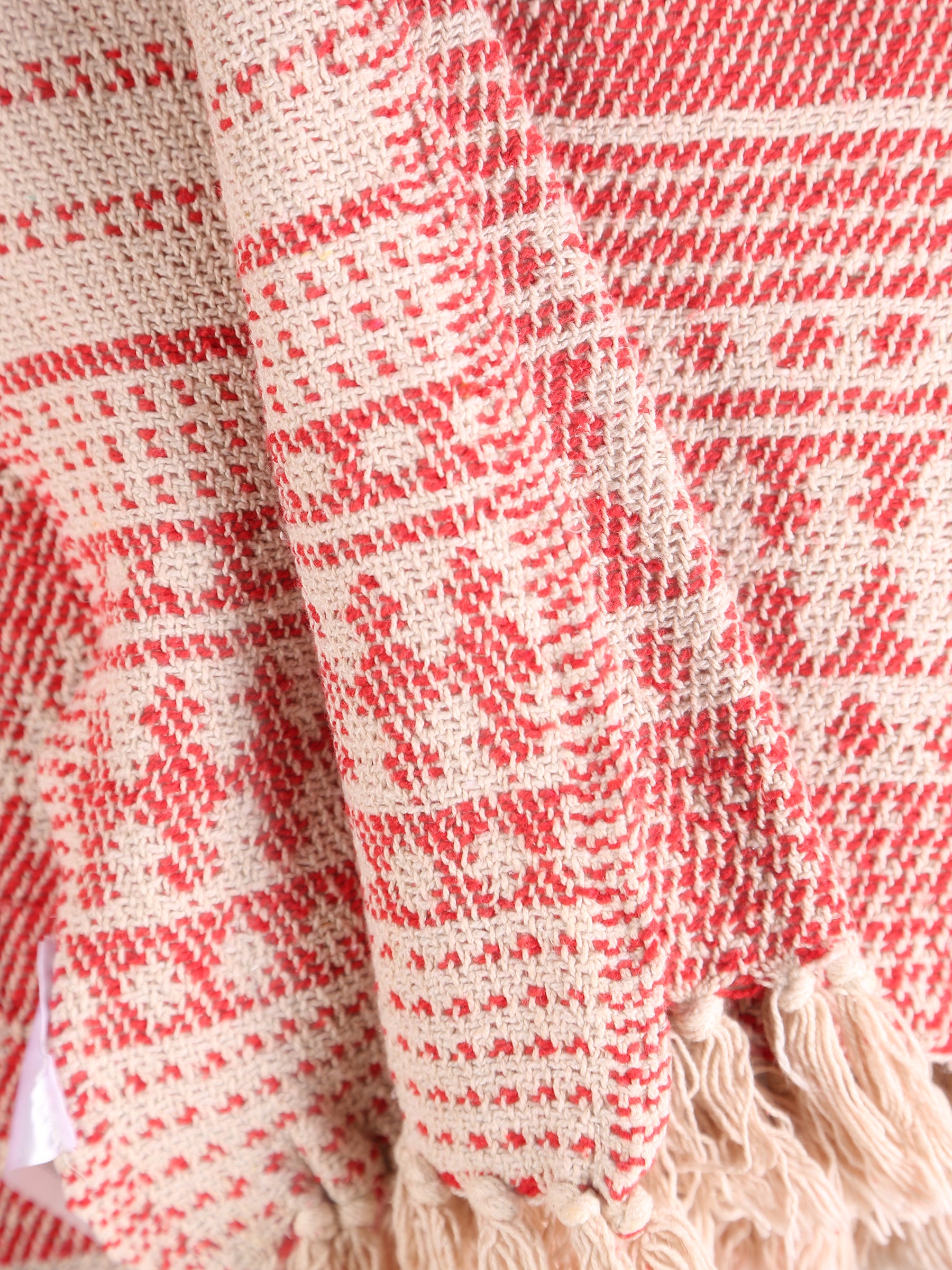 Oia Recycled Cotton Throw - Patterned Red