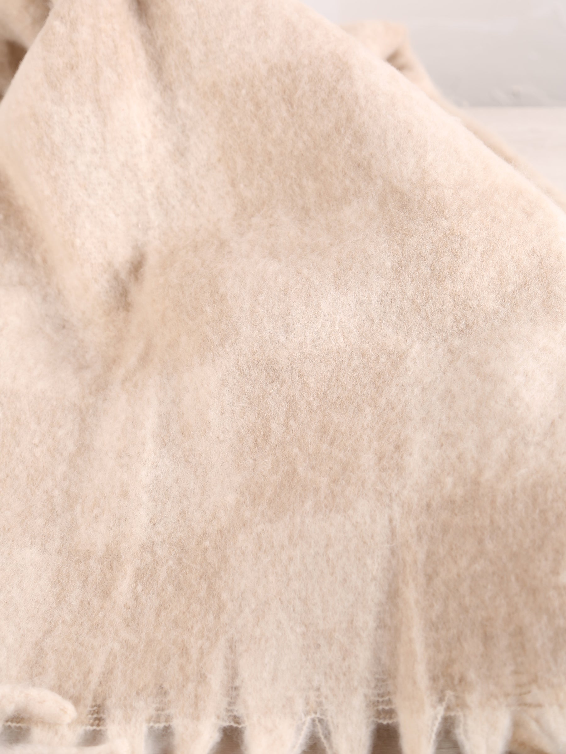 Isabel Recycled Checked Fringed Throw - Natural