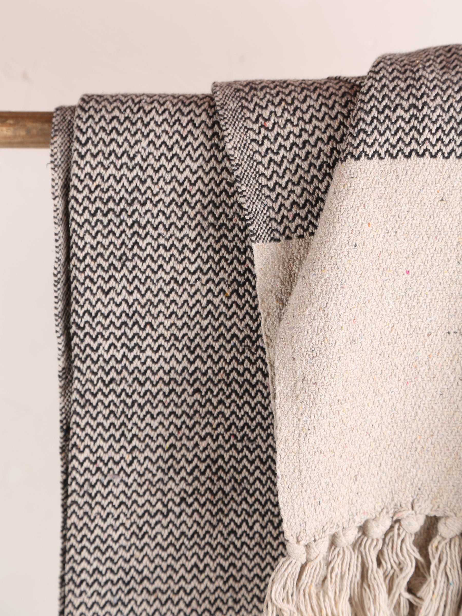 Matt Dark Grey Recycled Cotton Throw