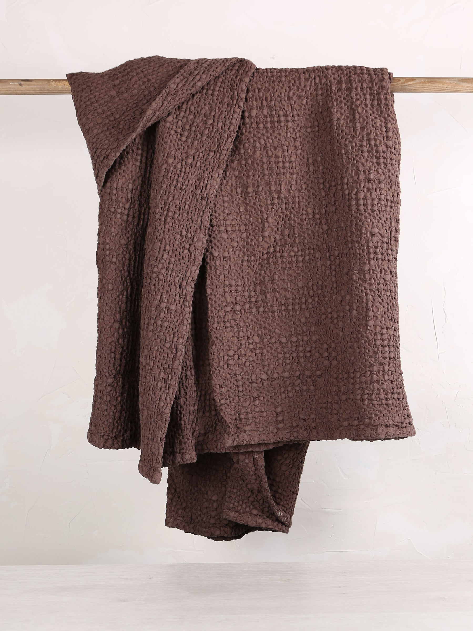 Stonewashed Cotton Tana Bedspread Throw - Cafe - 3 Sizes Available