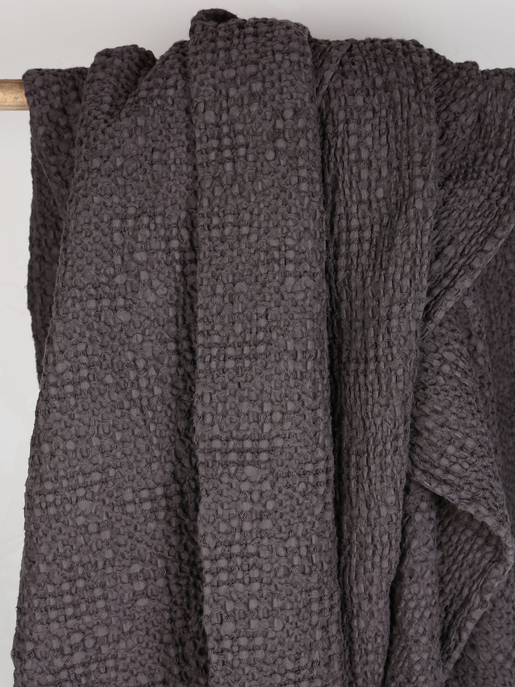 Stonewashed Cotton Tana Bedspread Throw - Carbone - 3 Sizes Available