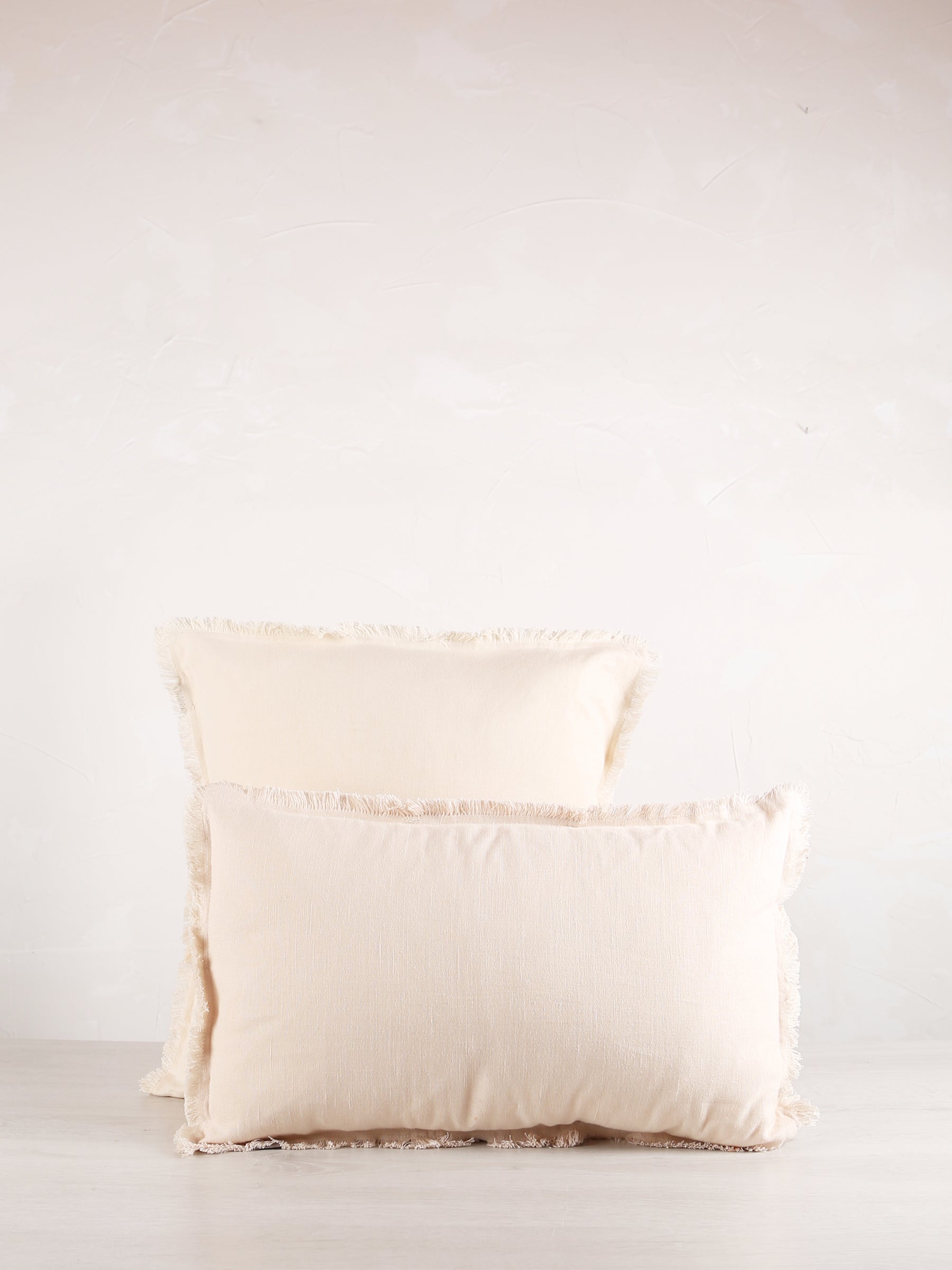 Laly Linen & Cotton Plain Cushion - Cream - 2 Sizes Available