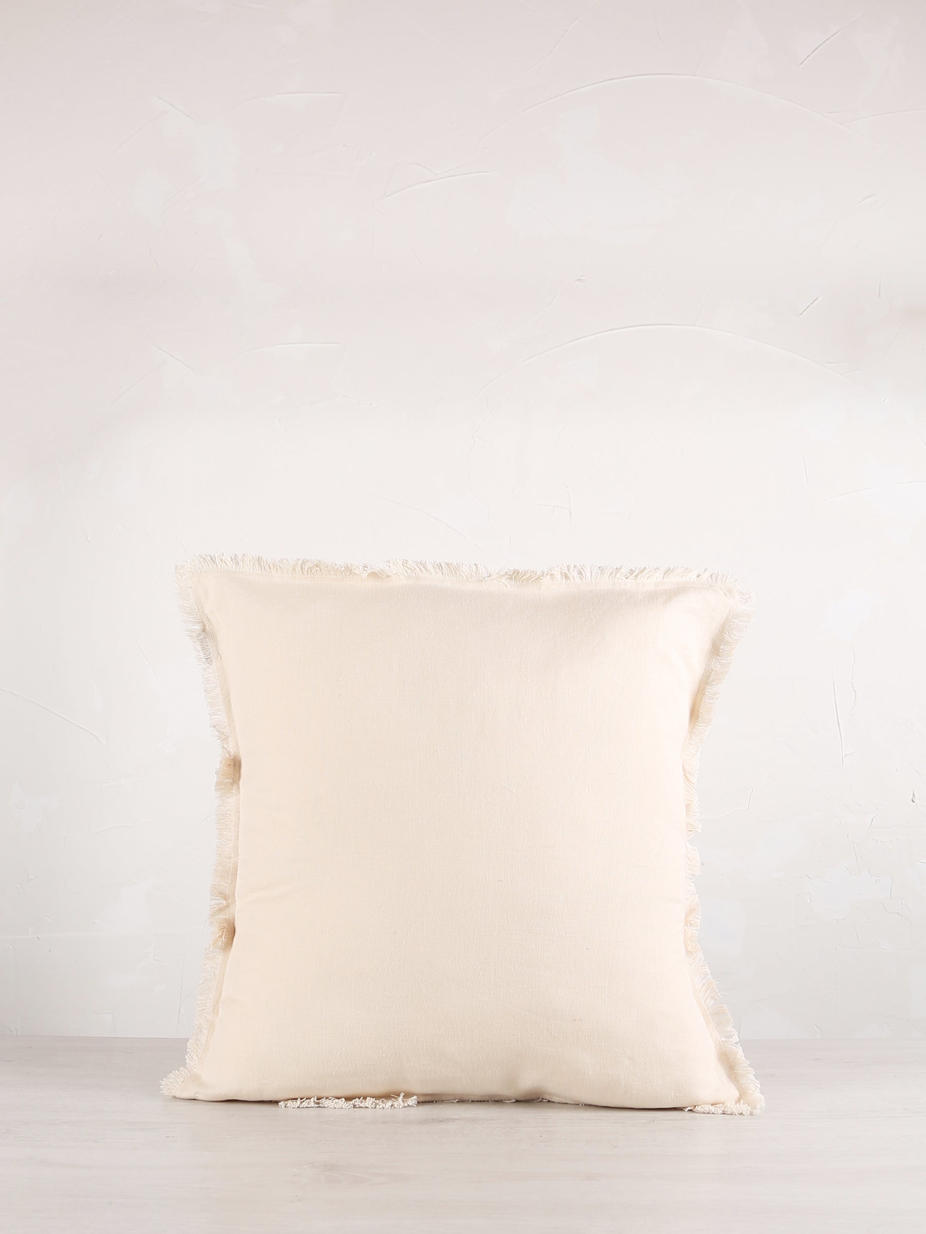 Laly Linen & Cotton Plain Cushion - Cream - 2 Sizes Available