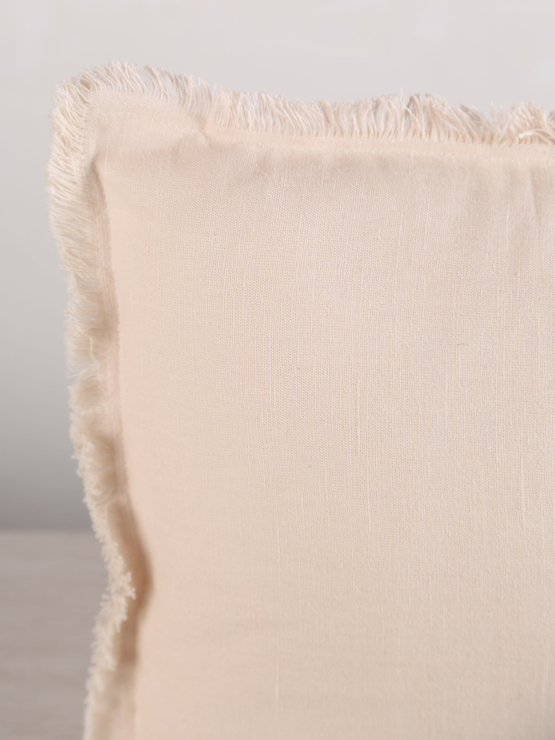 Laly Linen & Cotton Plain Cushion - Cream - 2 Sizes Available