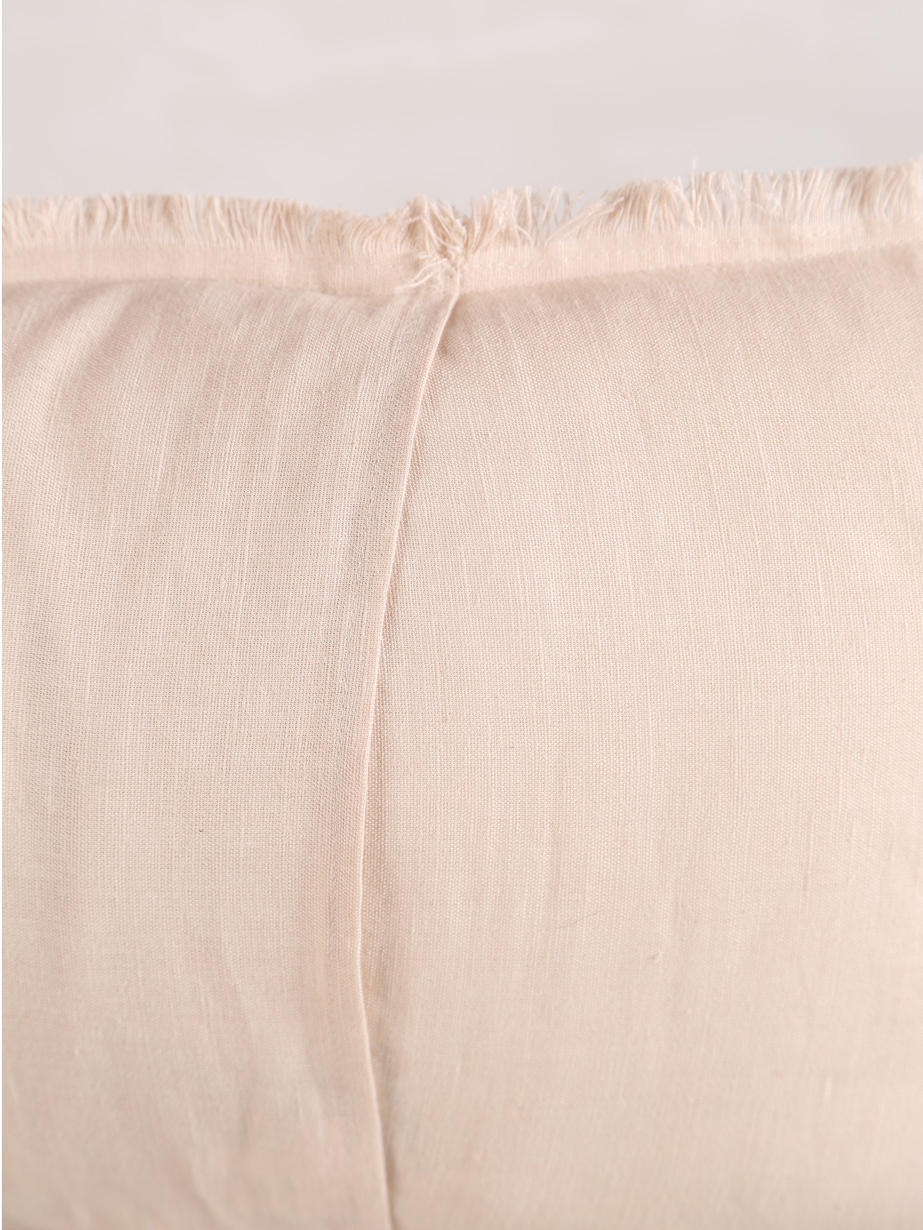 Laly Linen & Cotton Plain Cushion - Cream - 2 Sizes Available