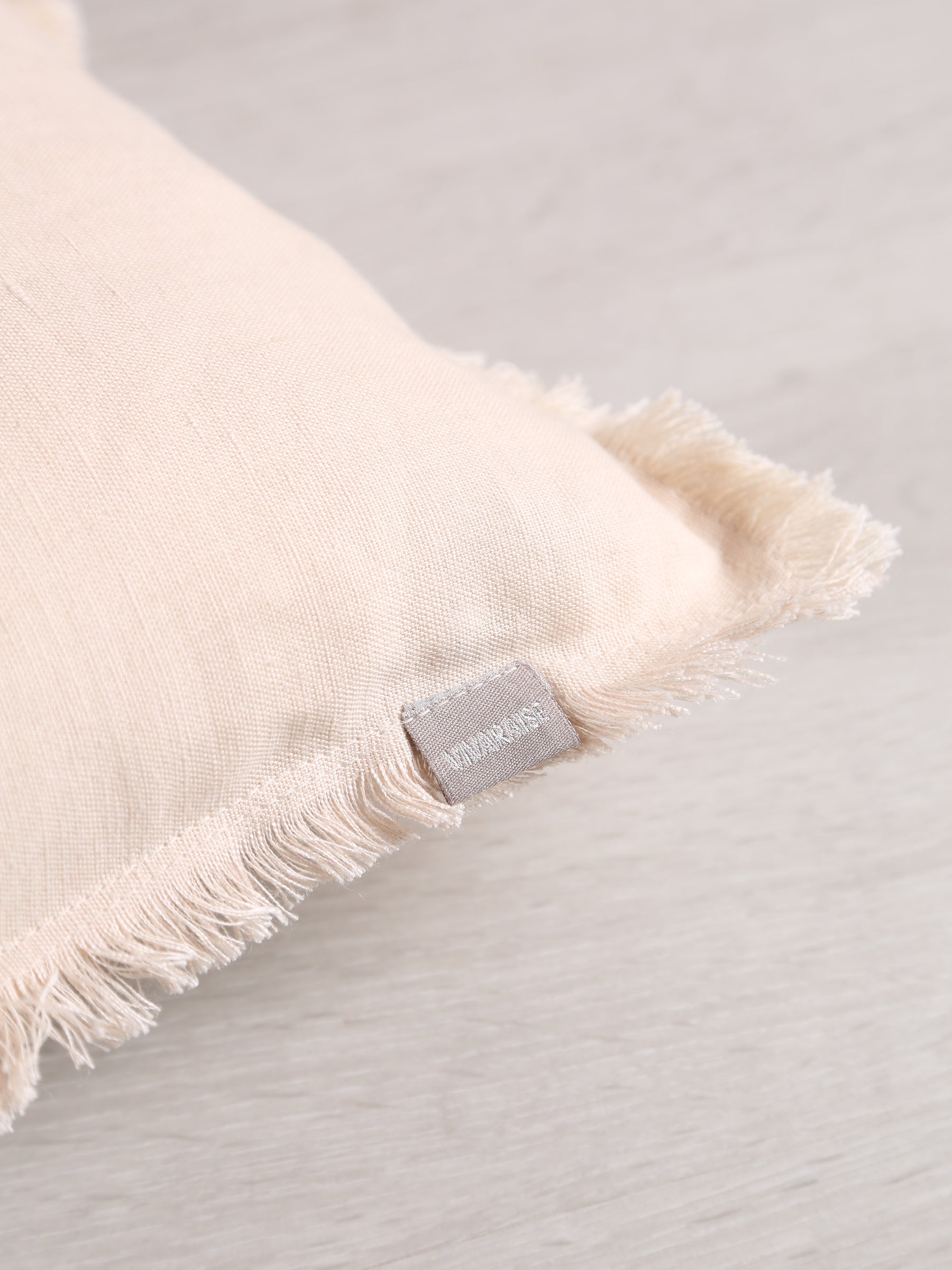 Laly Linen & Cotton Plain Cushion - Cream - 2 Sizes Available