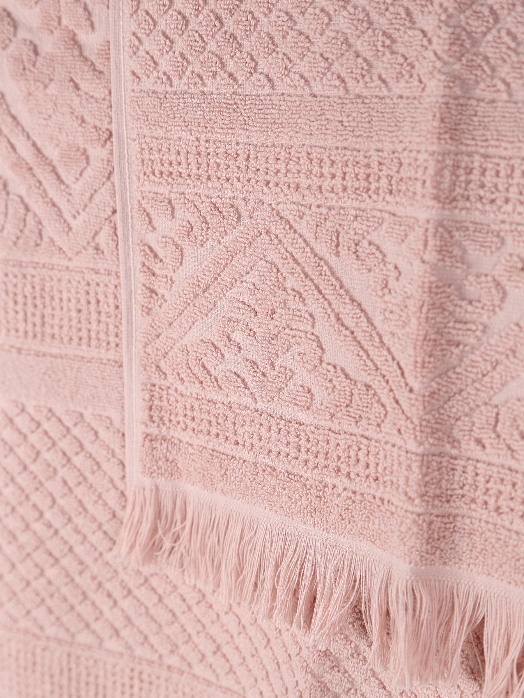 Embossed Jacquard Towel in Aubepine Pale Pink - 4 Sizes Available
