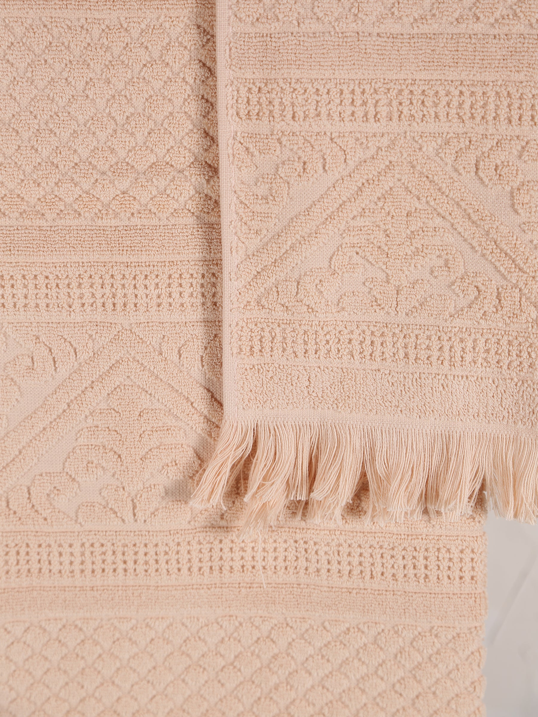 Embossed Jacquard Towel in Powder - 4 Sizes Available