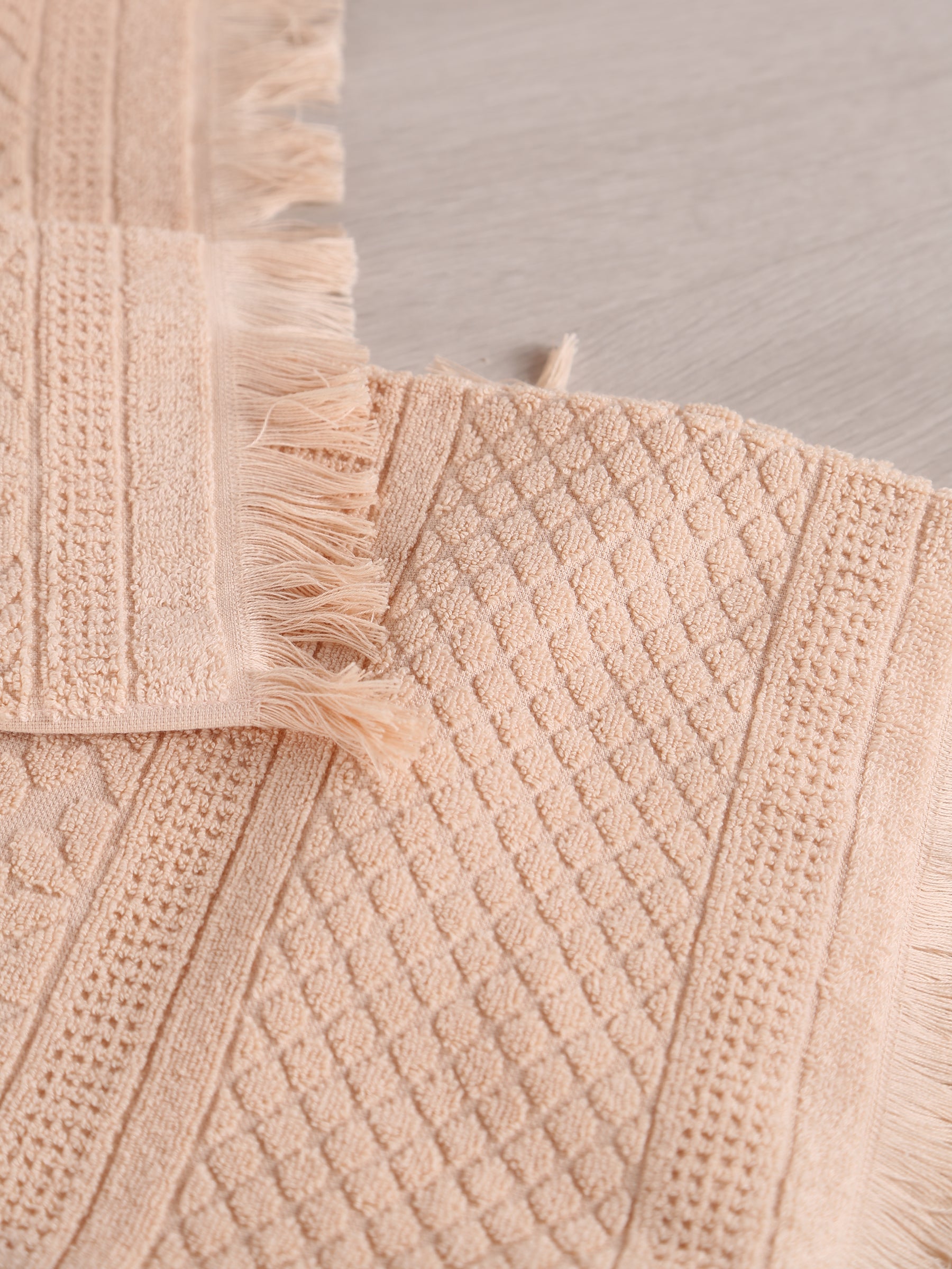 Embossed Jacquard Towel in Powder - 4 Sizes Available