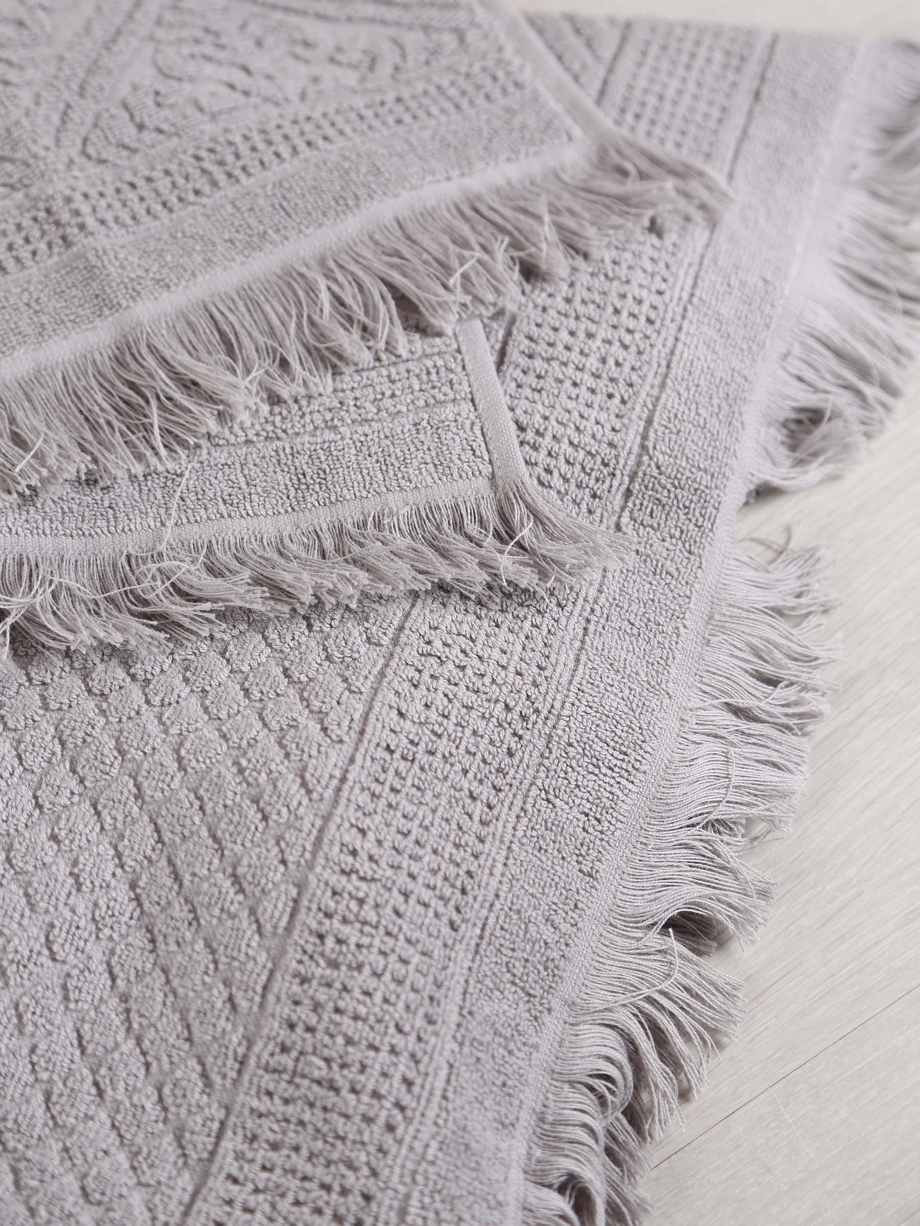 Embossed Jacquard Towel in Orage Grey - 4 Sizes Available