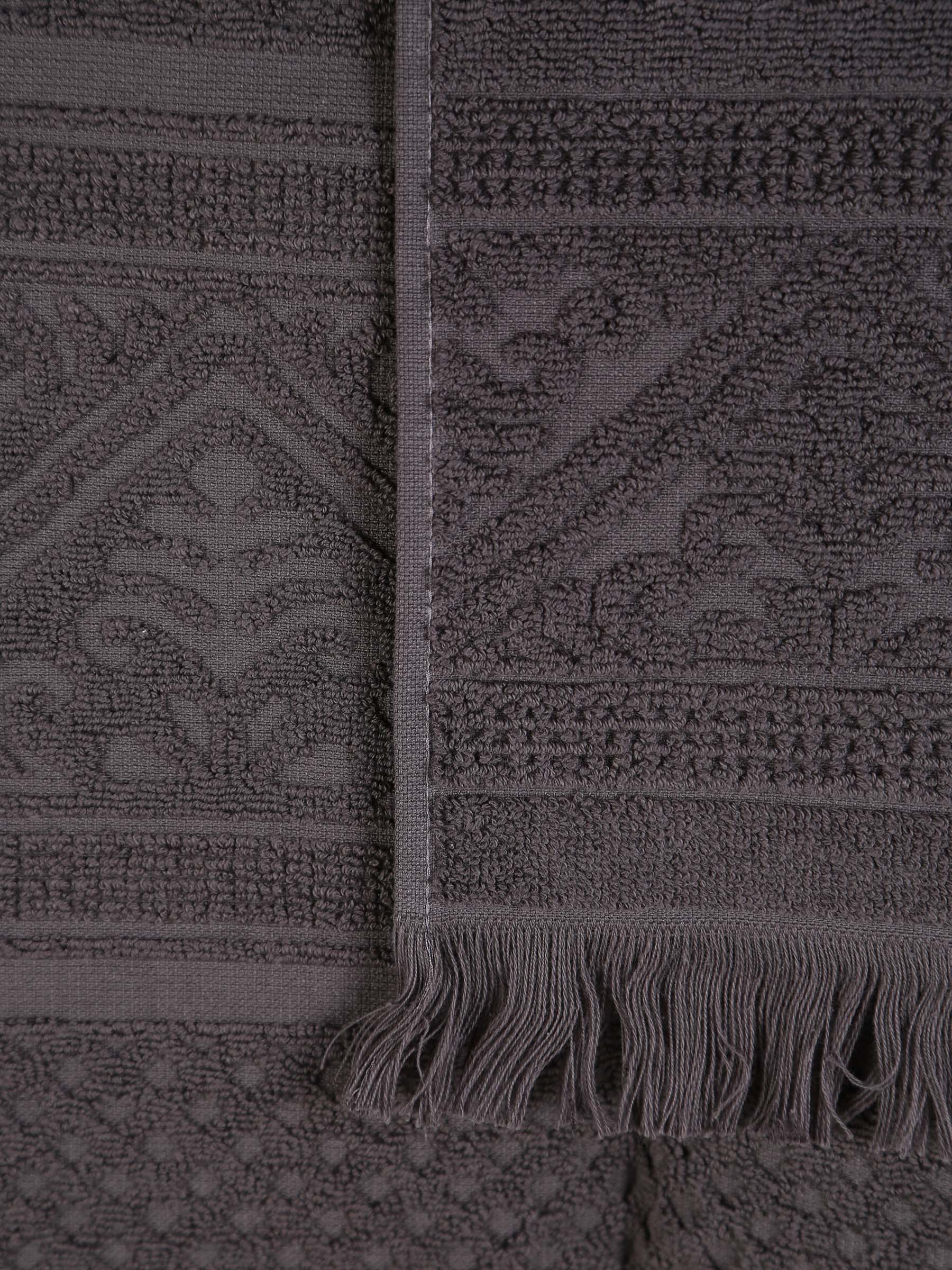 Embossed Jacquard Towel in Carbone Grey - 4 Sizes Available