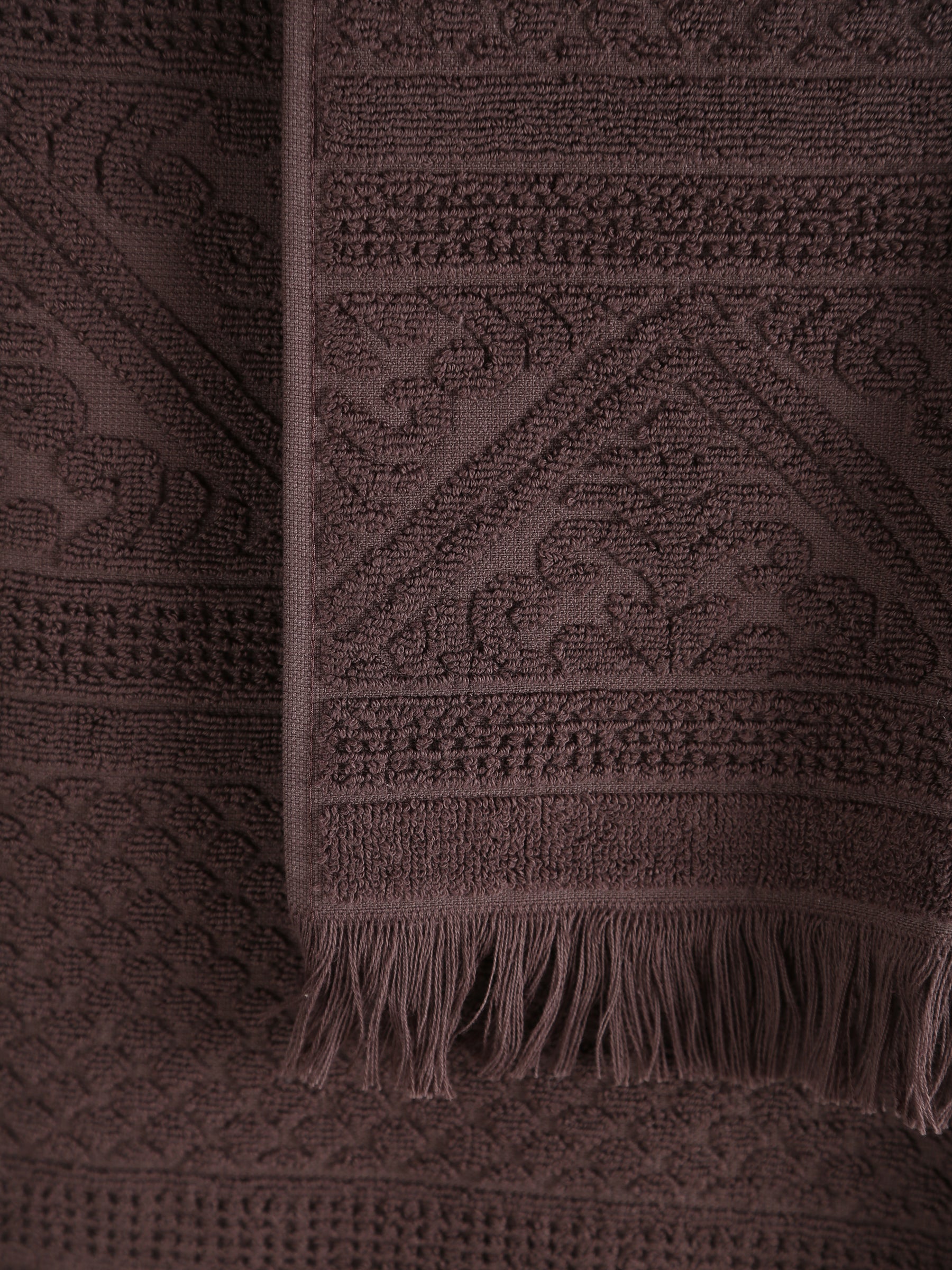 Embossed Jacquard Towel in Ebony - 4 Sizes Available