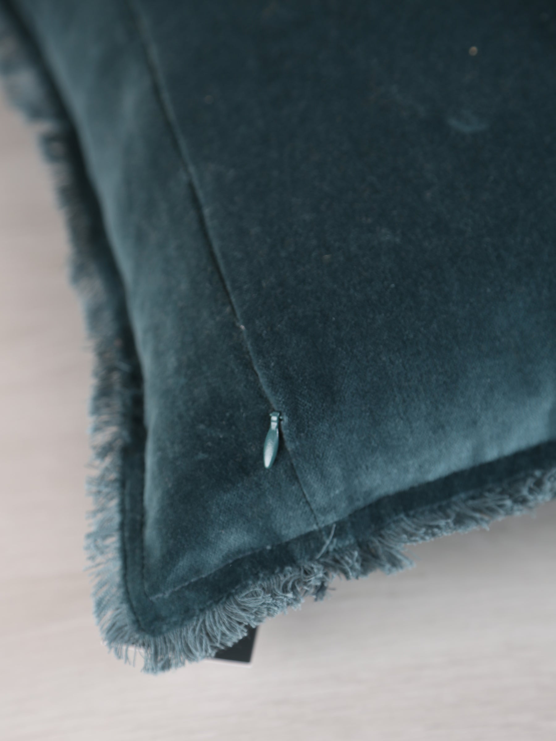 Fara Fringed Velvet Cushion - Corinth - 3 Sizes Available