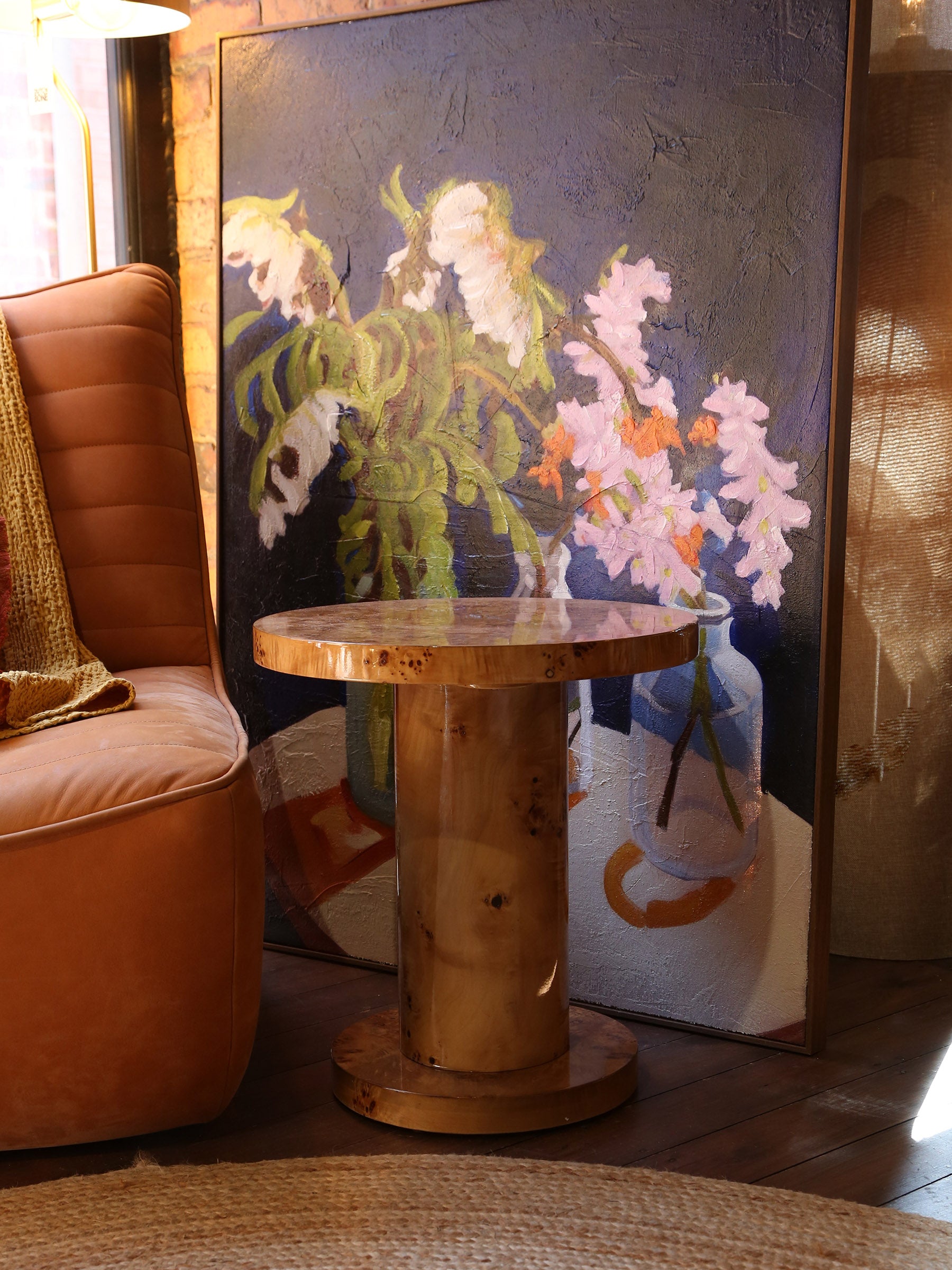 Quinn Side Table - Burl Wood