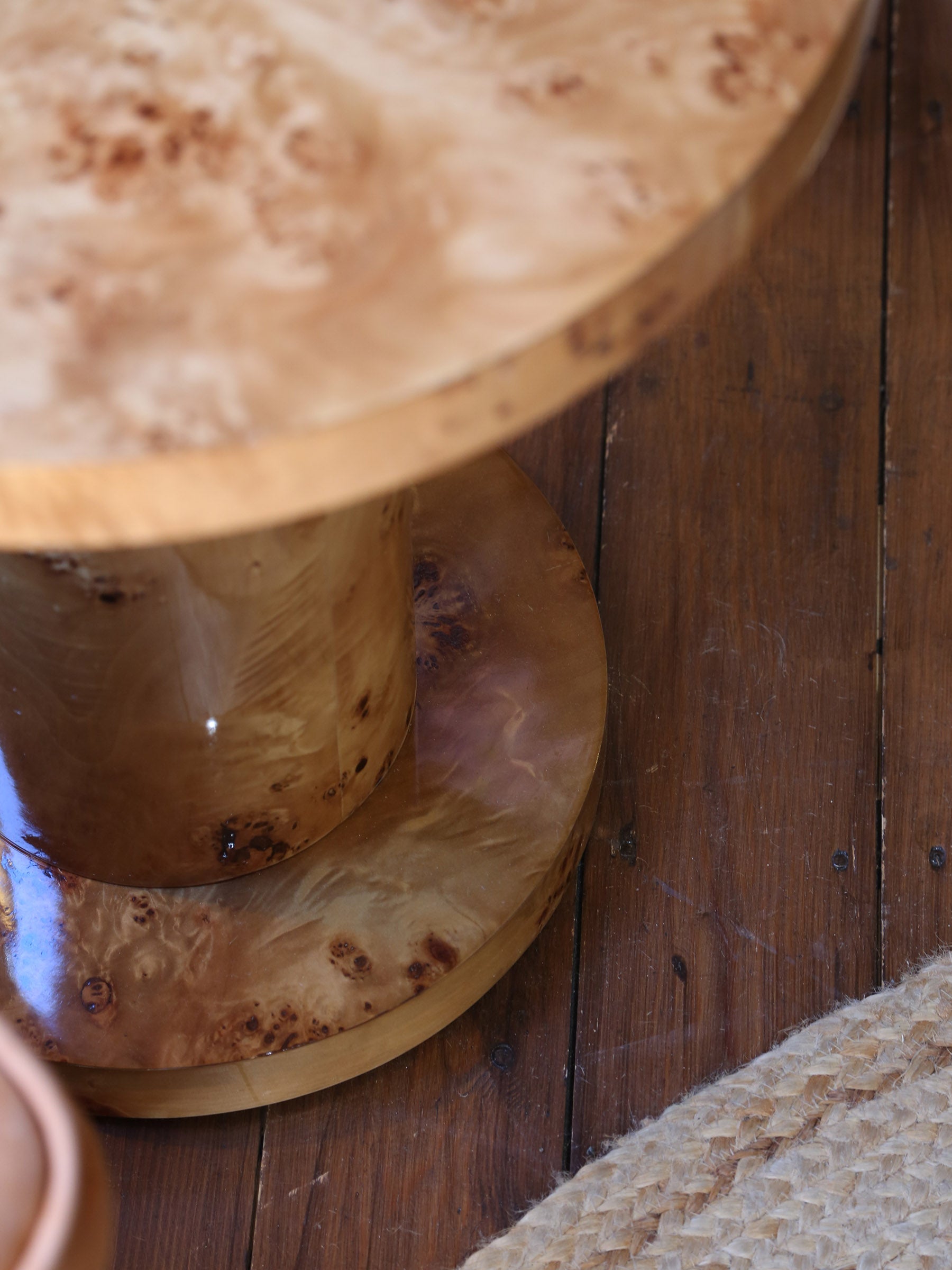 Quinn Side Table - Burl Wood