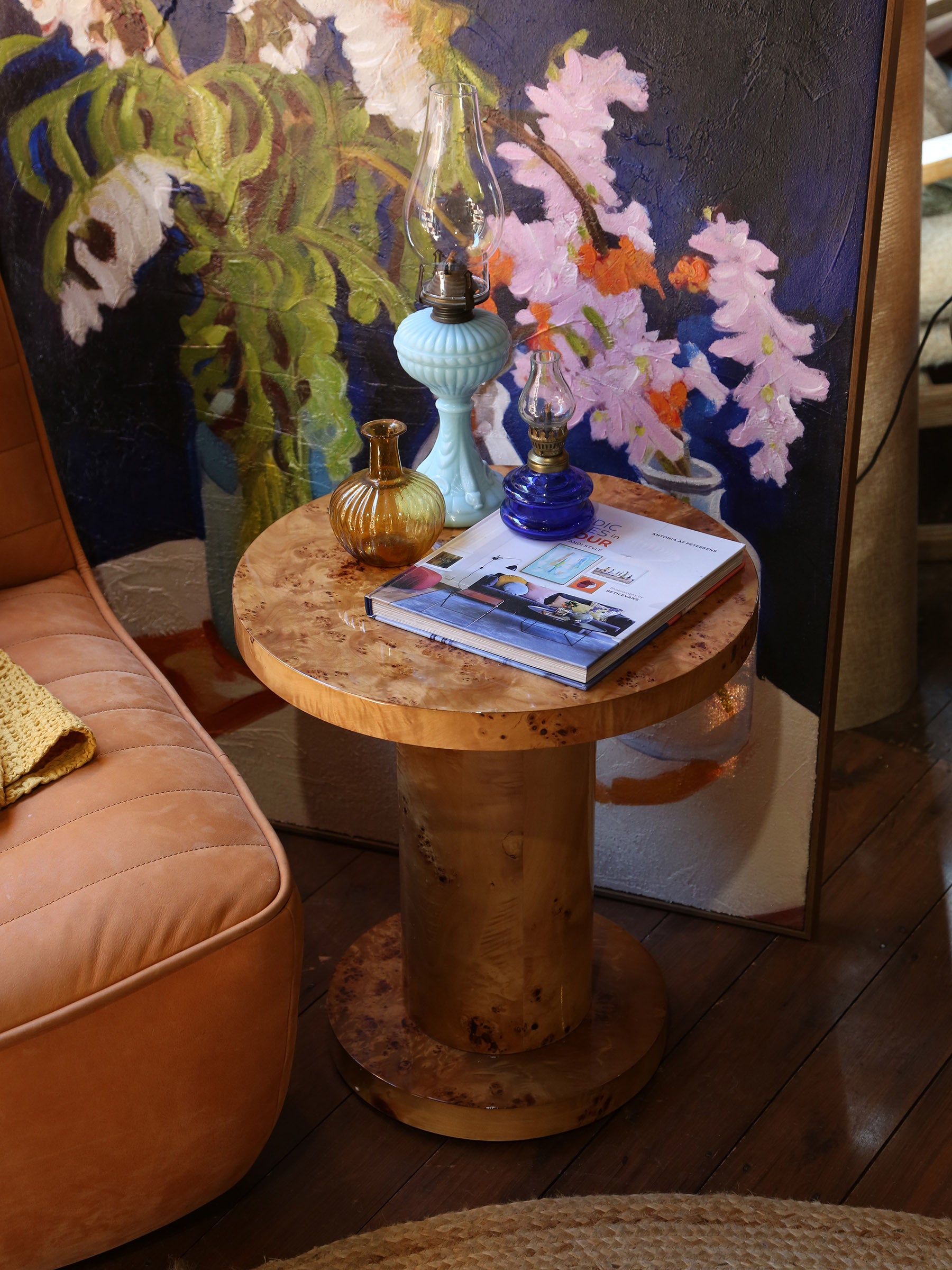 Quinn Side Table - Burl Wood