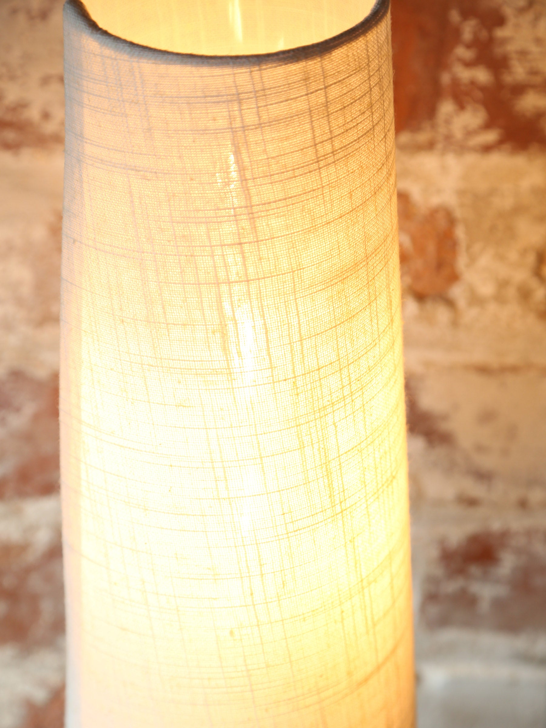 Howie Table lamp - Wooden Print - Dark Brown, Cream