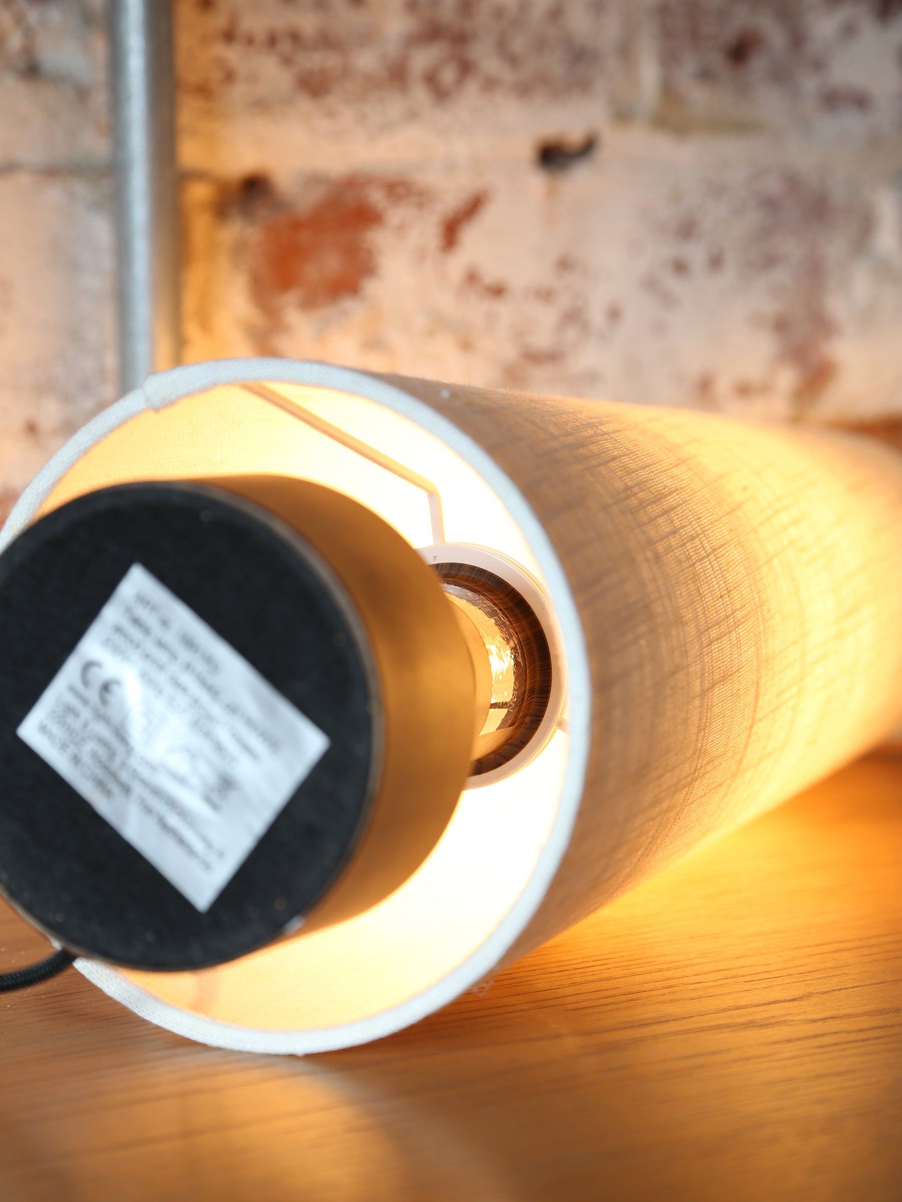Howie Table lamp - Wooden Print - Dark Brown, Cream