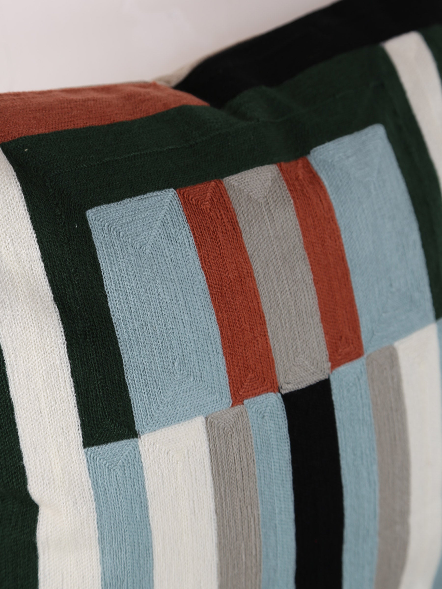 Jason Geometric Embroidered Cushion - Ciel Rust - 45x45cm