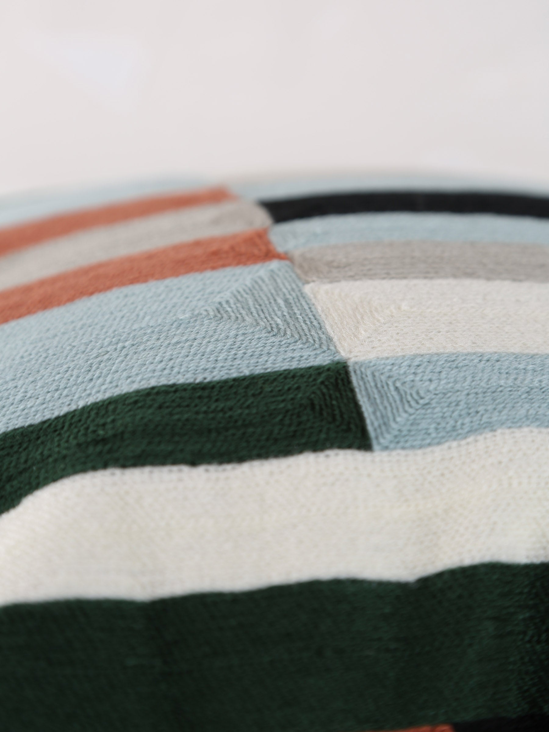 Jason Geometric Embroidered Cushion - Ciel Rust - 45x45cm