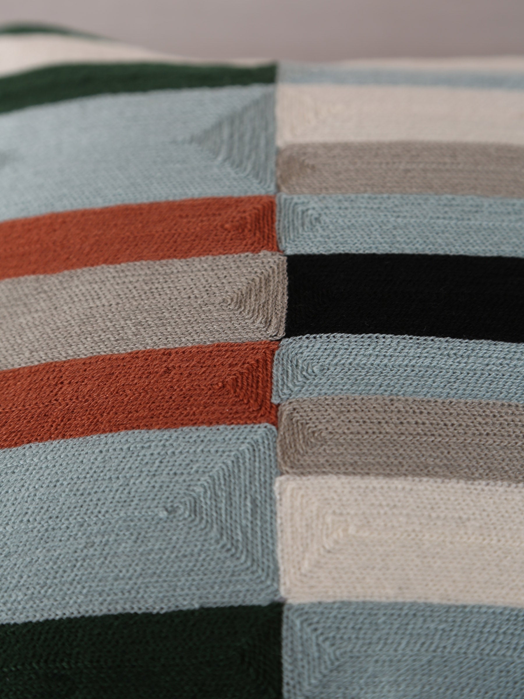 Jason Geometric Embroidered Cushion - Ciel Rust - 45x45cm