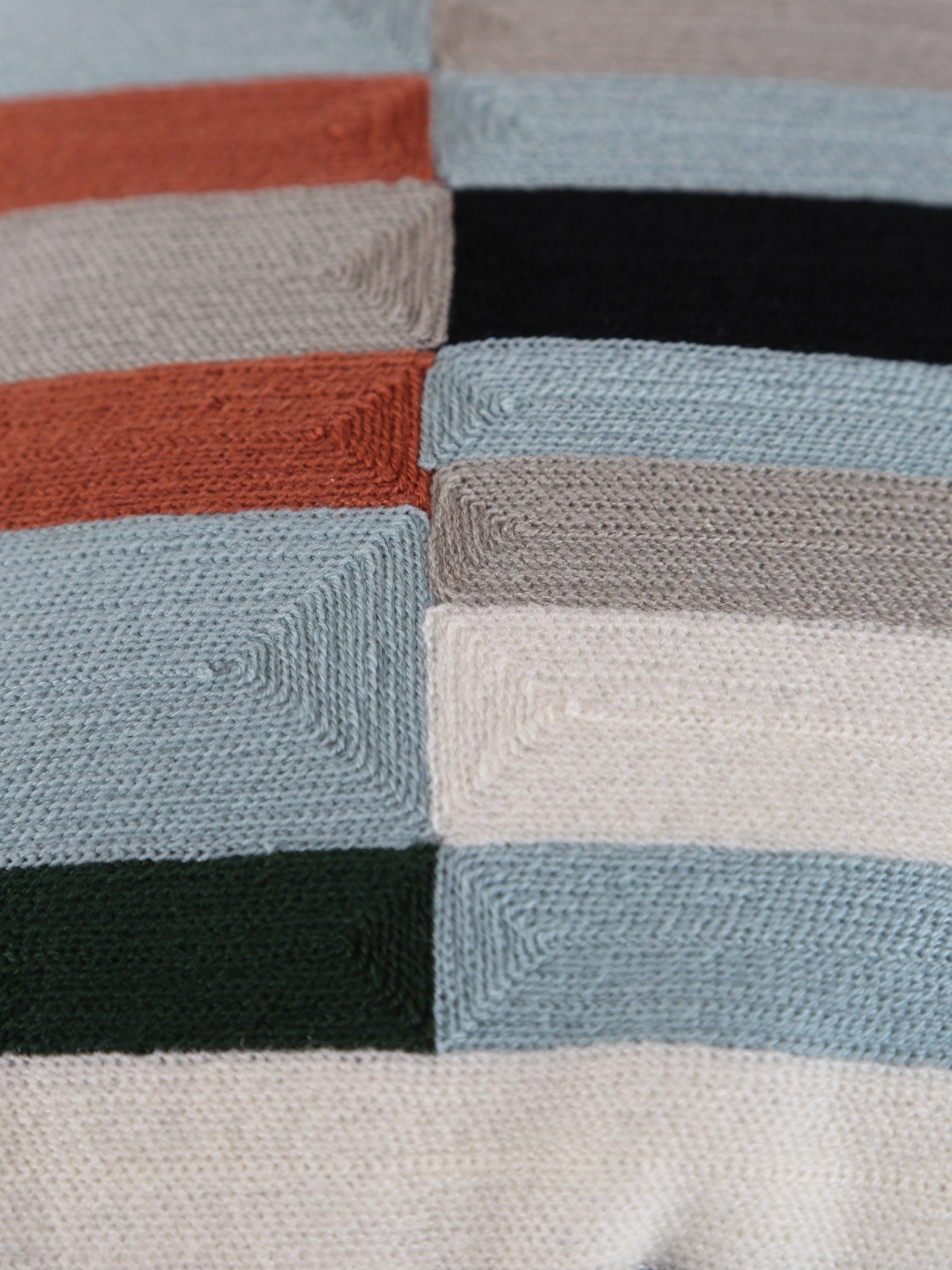 Jason Geometric Embroidered Cushion - Ciel Rust - 45x45cm