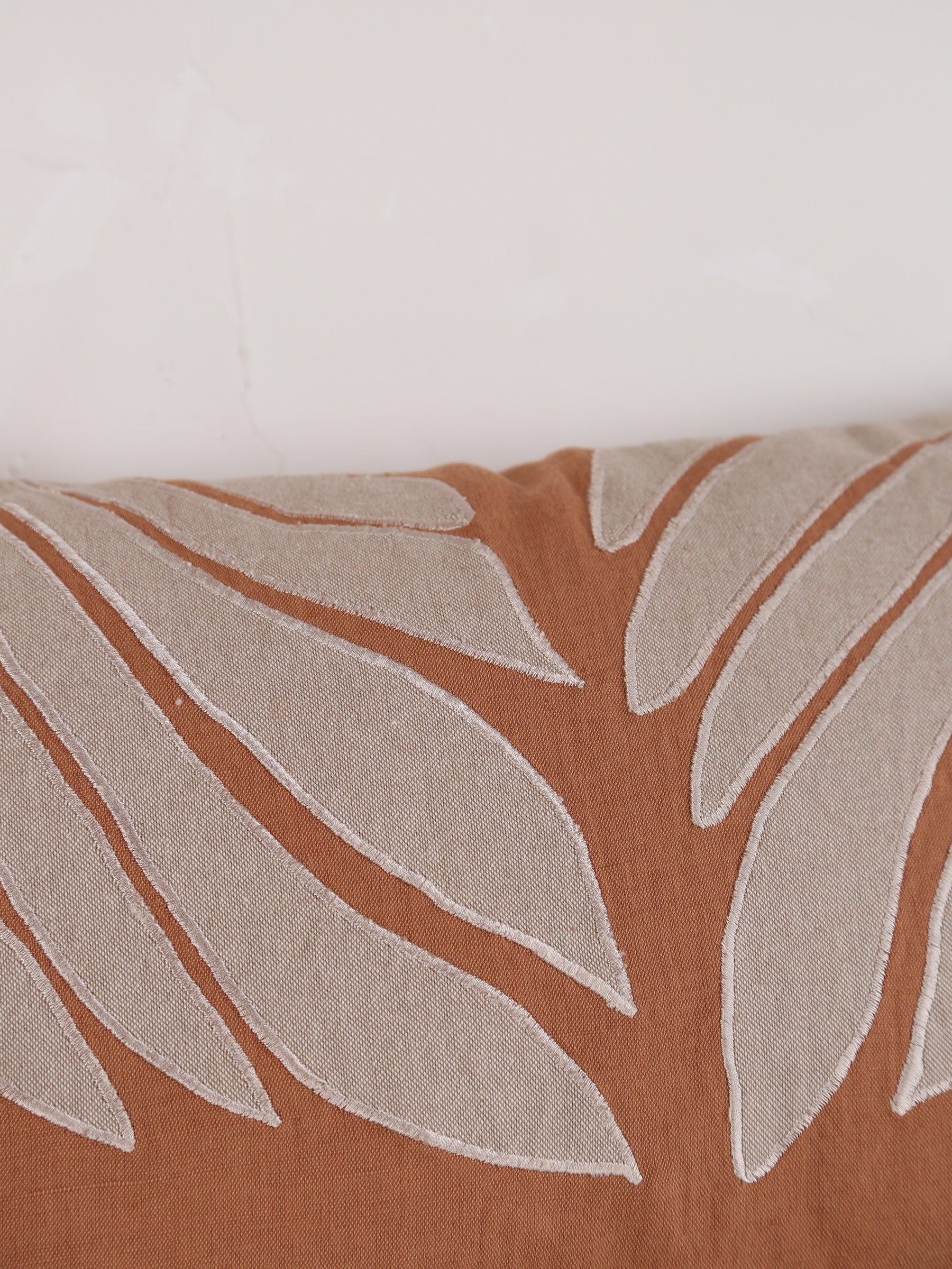 Nilos Embroidered Cushion - Moka Rust - 30x50cm