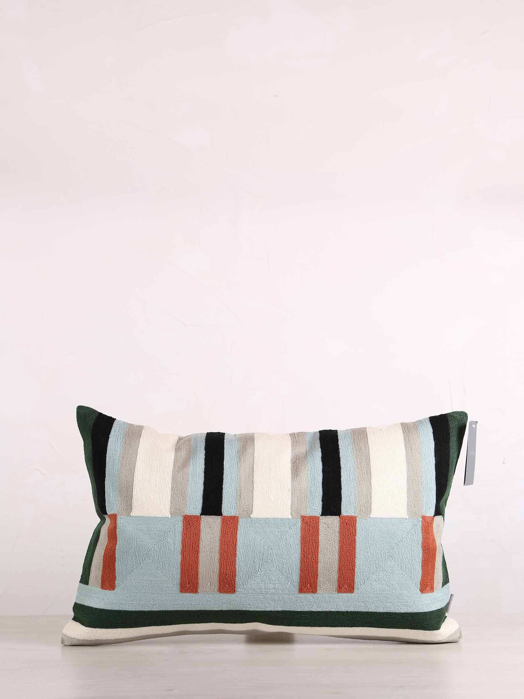 Jason Geometric Embroidered Cushion - Ciel Rust - 30x50