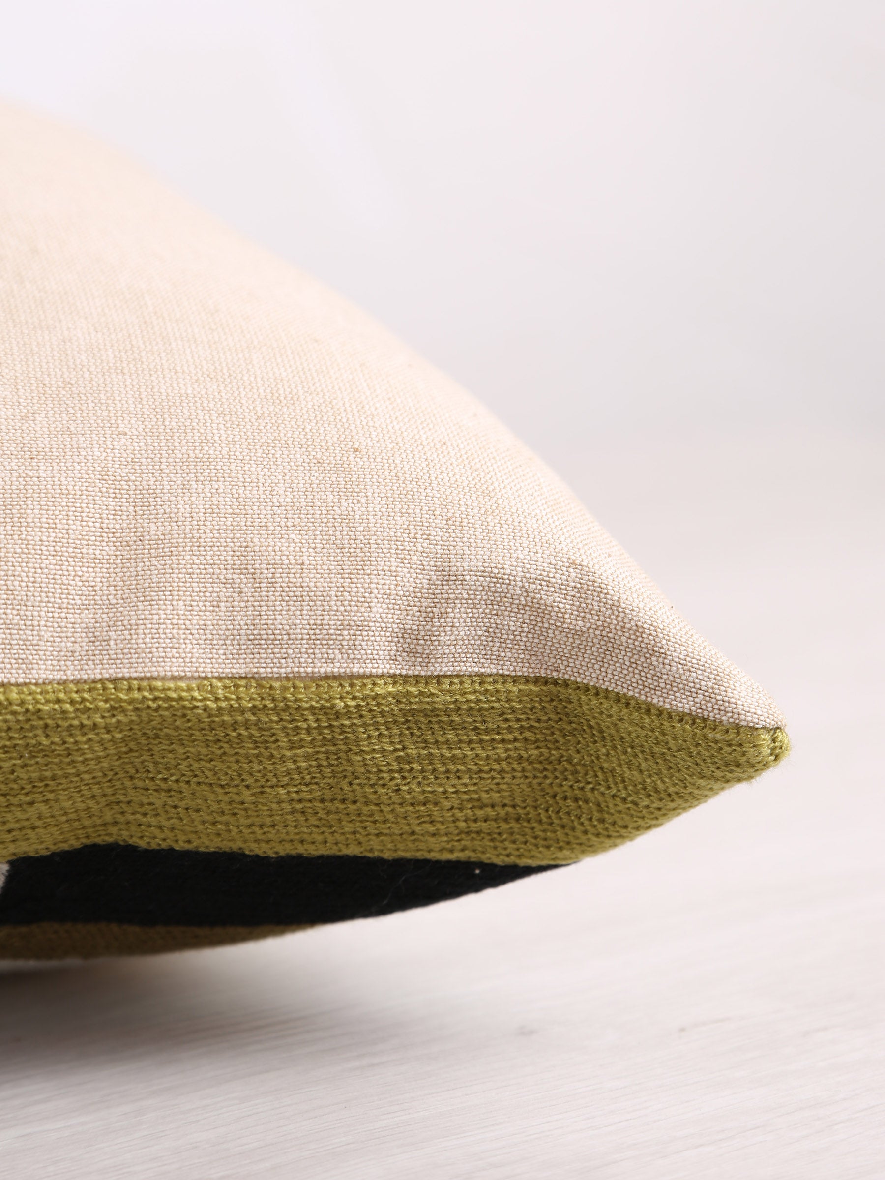 Jason Geometric Embroidered Cushion - Cedre Green - 30x50cm