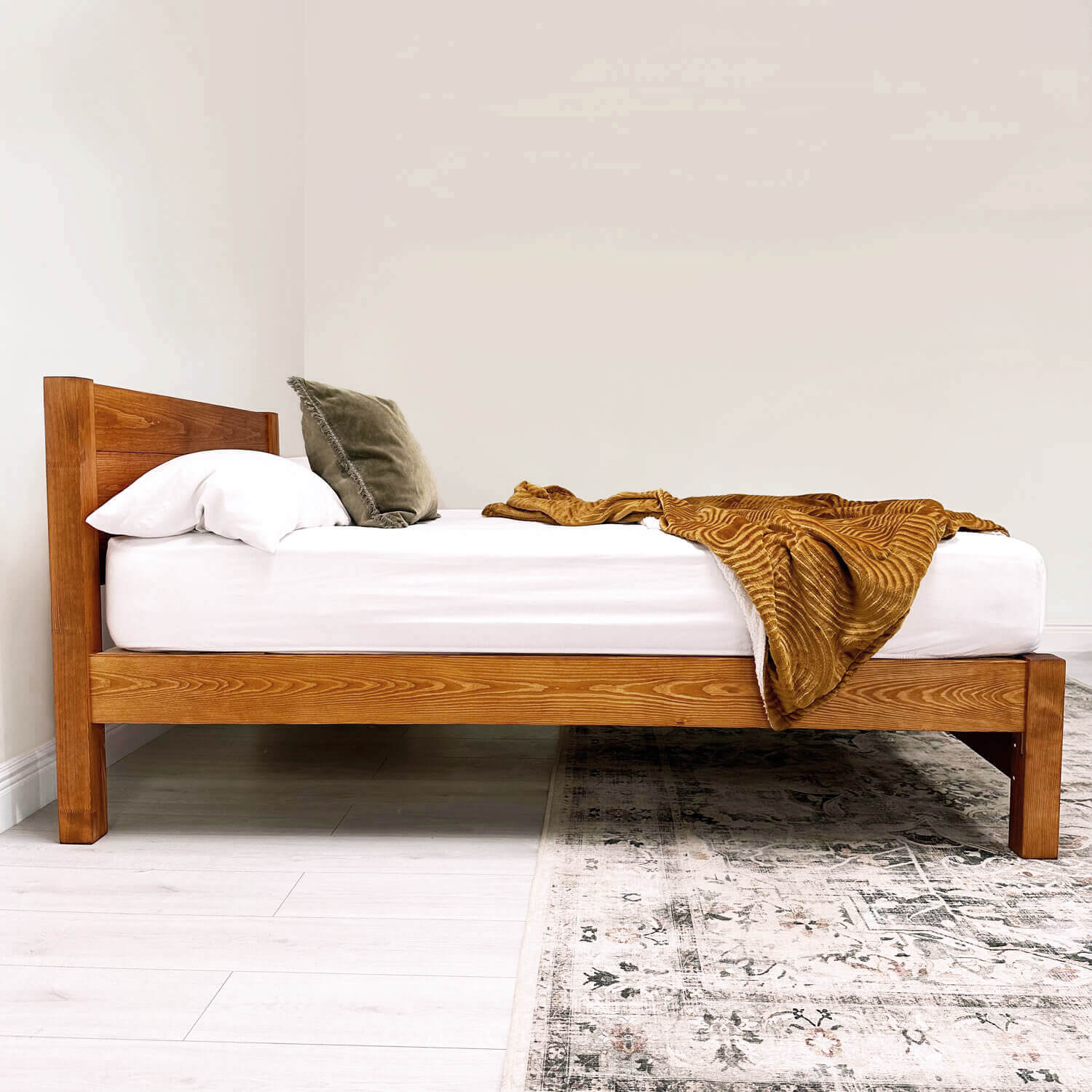 Model 03 – Handmade Wooden Standard Height Bed - Colour & Size Options Available