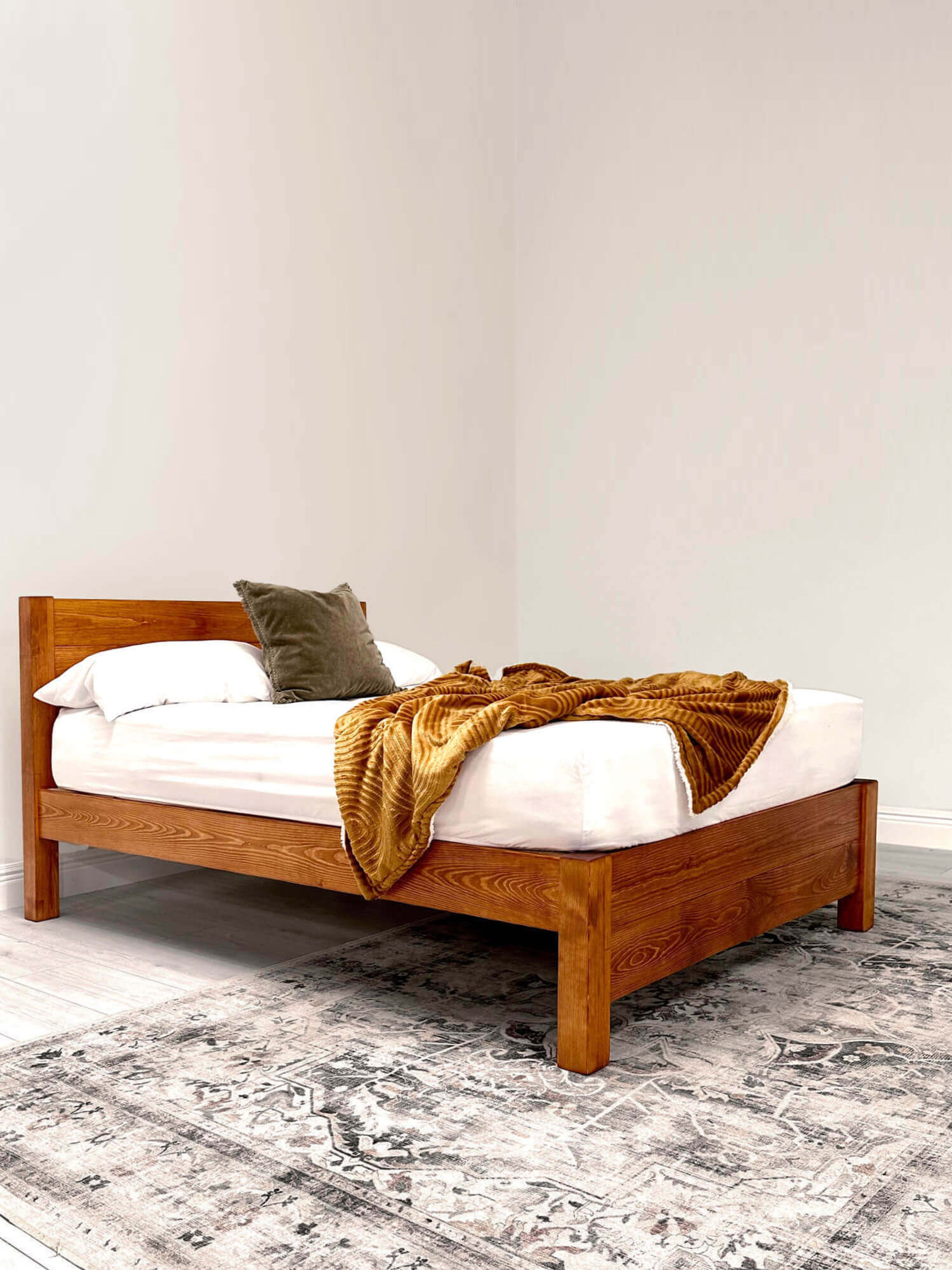 Model 03 – Handmade Wooden Standard Height Bed - Colour & Size Options Available