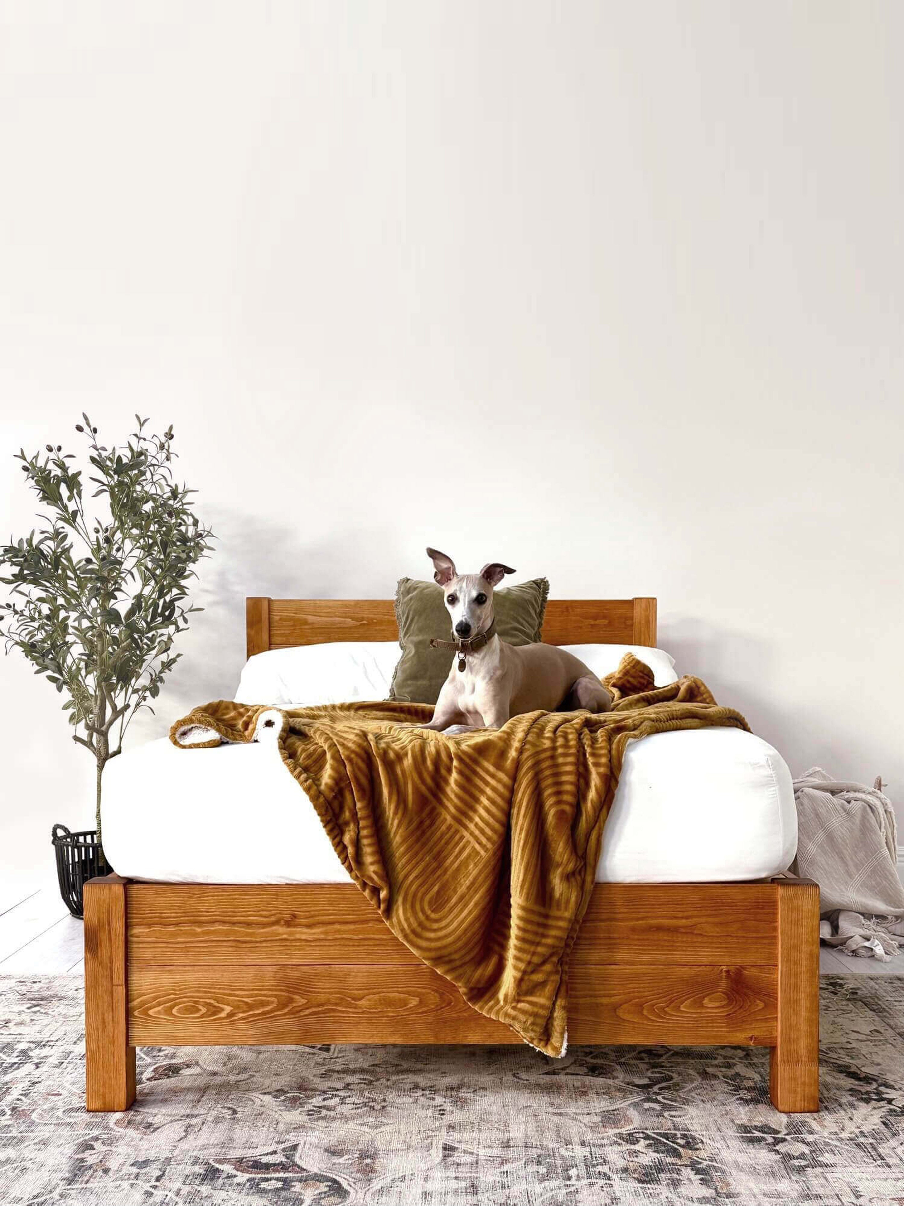 Model 03 – Handmade Wooden Standard Height Bed - Colour & Size Options Available