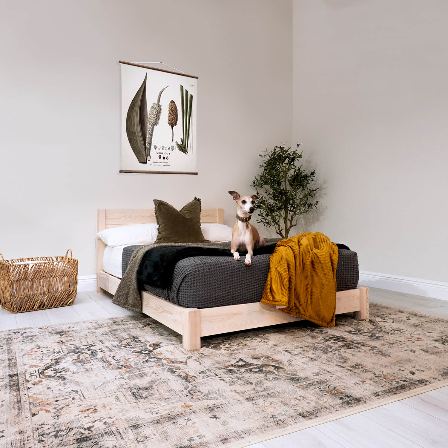 Model 04 – Handmade Low Wooden Bed - Colour & Size Options Available