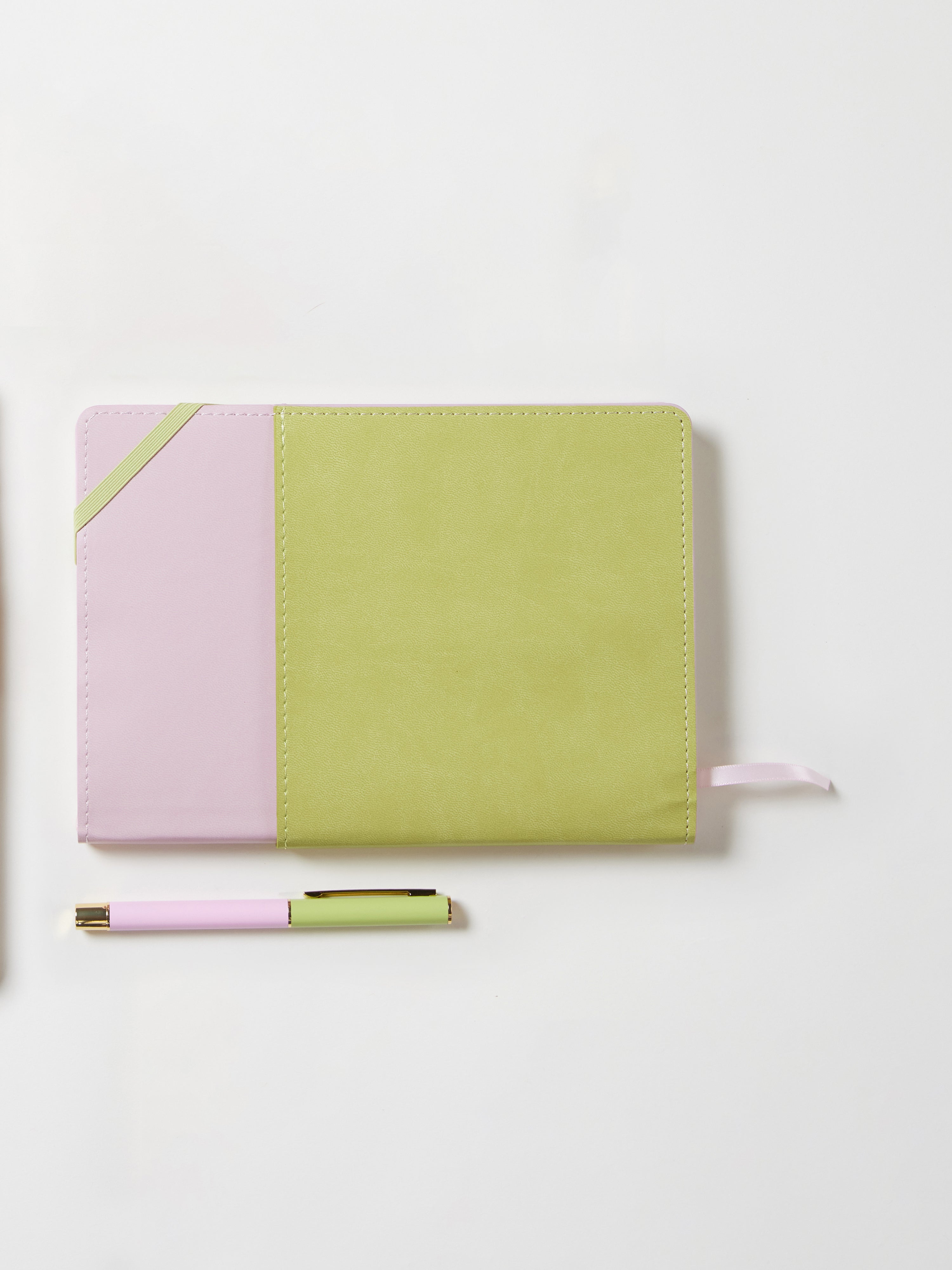 Vegan Leather Pocket journal - Lilac & Matcha