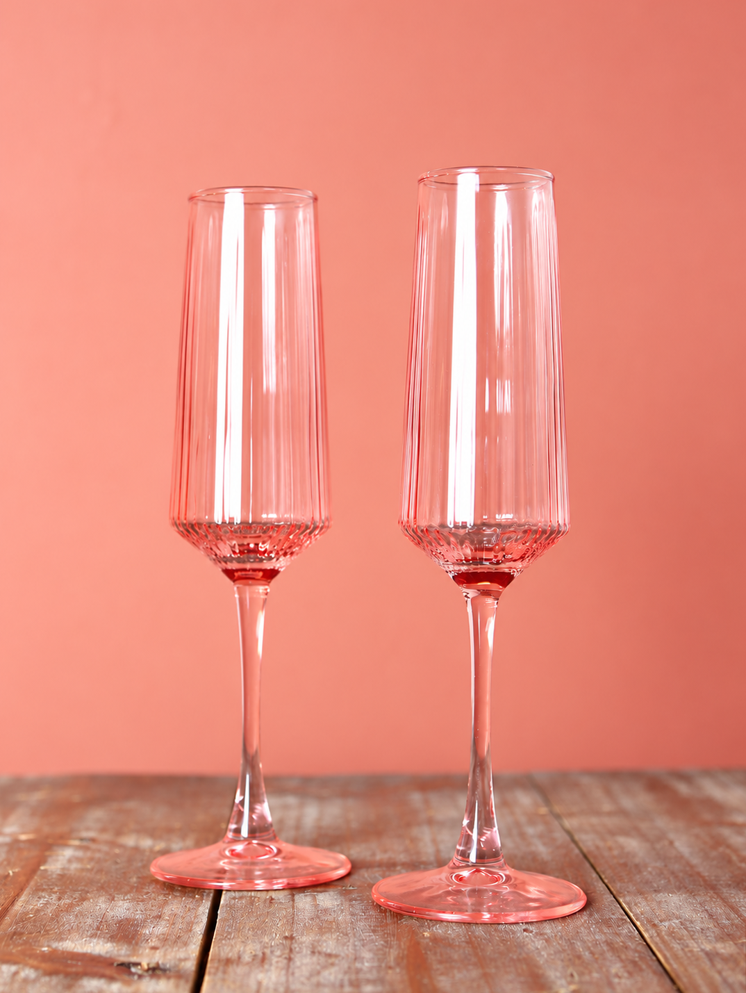 Luna Champagne Flutes - Set of 2 - Blush
