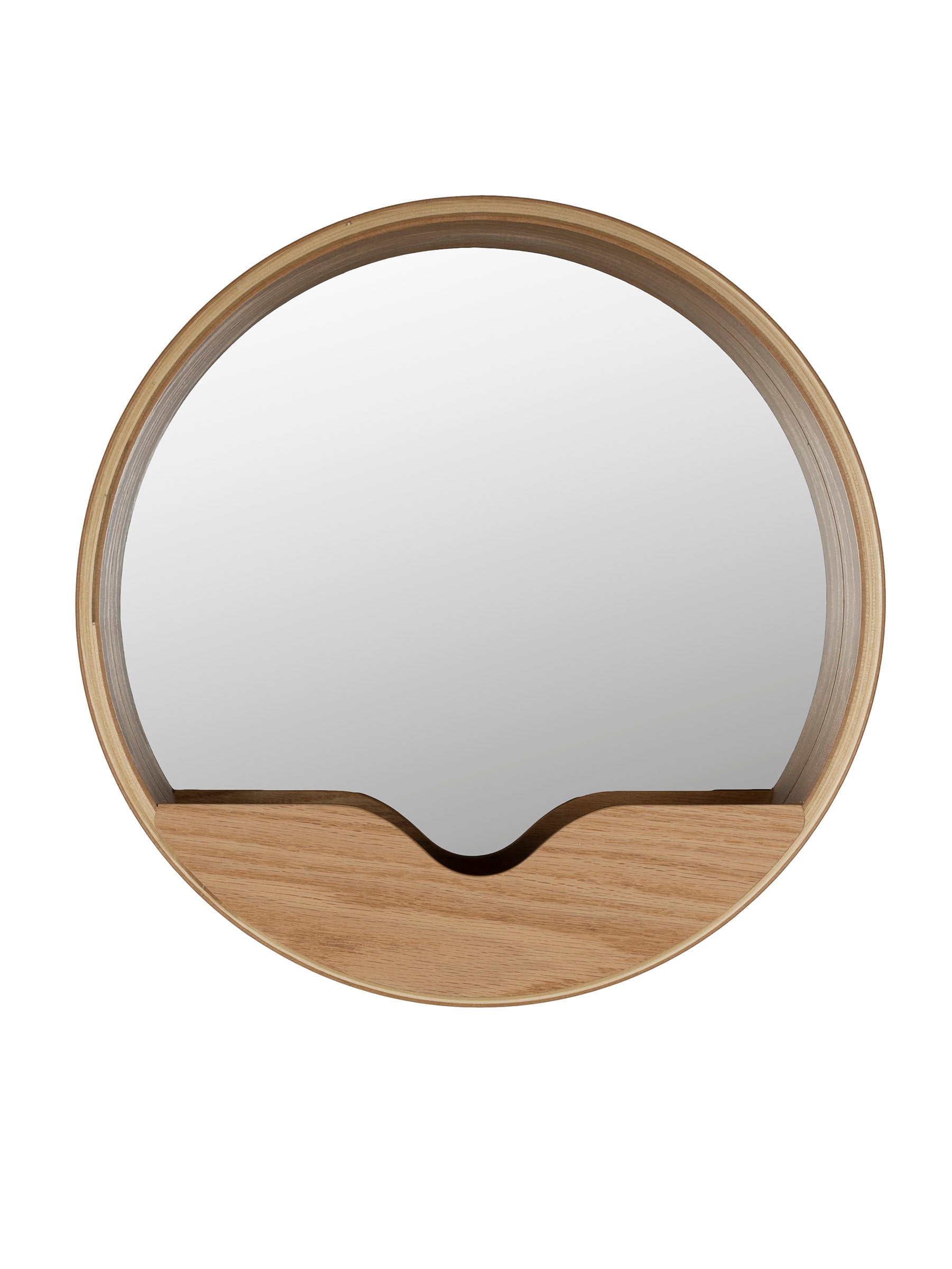 The Round Compartment Wall Mirror - Natural - 40x40x8cm