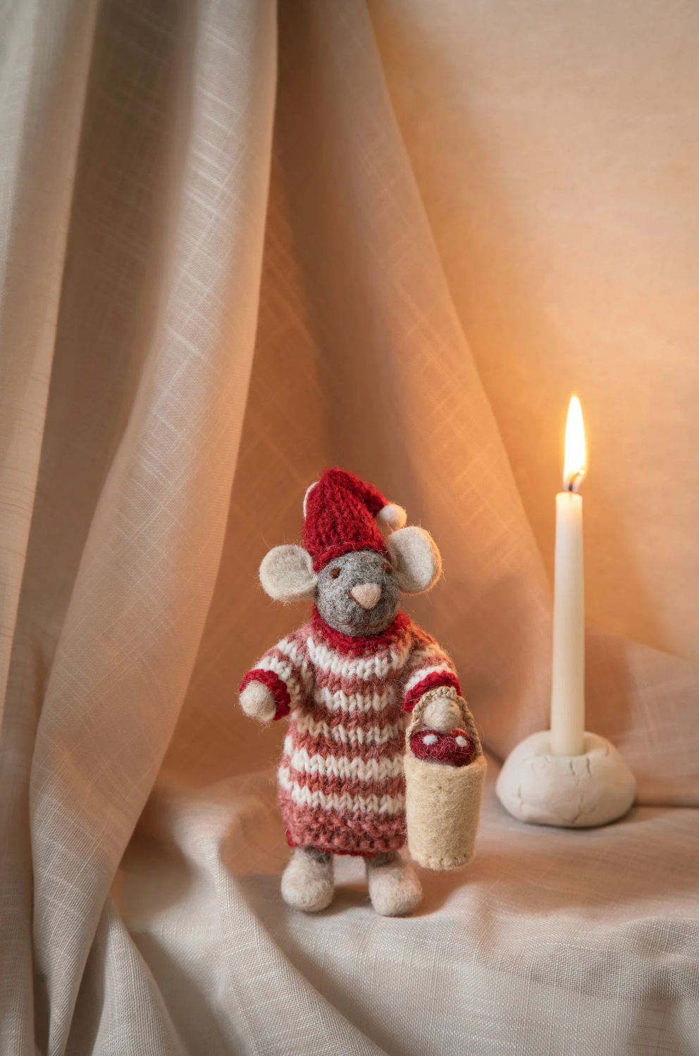 Maggie & Myrtle - Handcrafted Felt Mouse Hanging Decorations