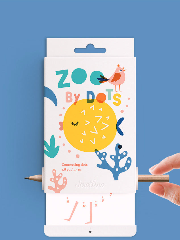 Scrollino Colouring Book & Dot To Dot Games - Zoo By Dots