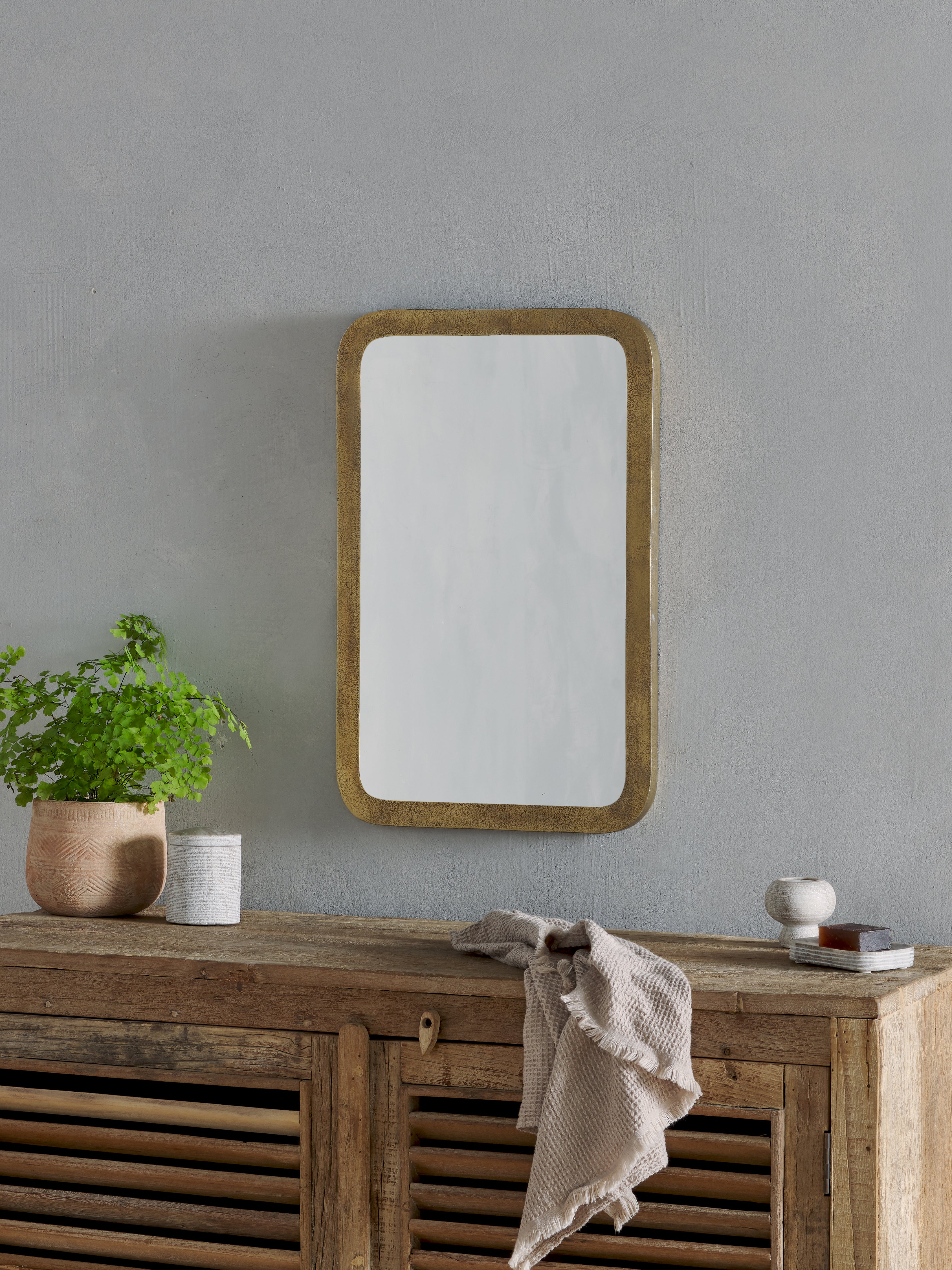 Ungura Antique Brass Mirror Large