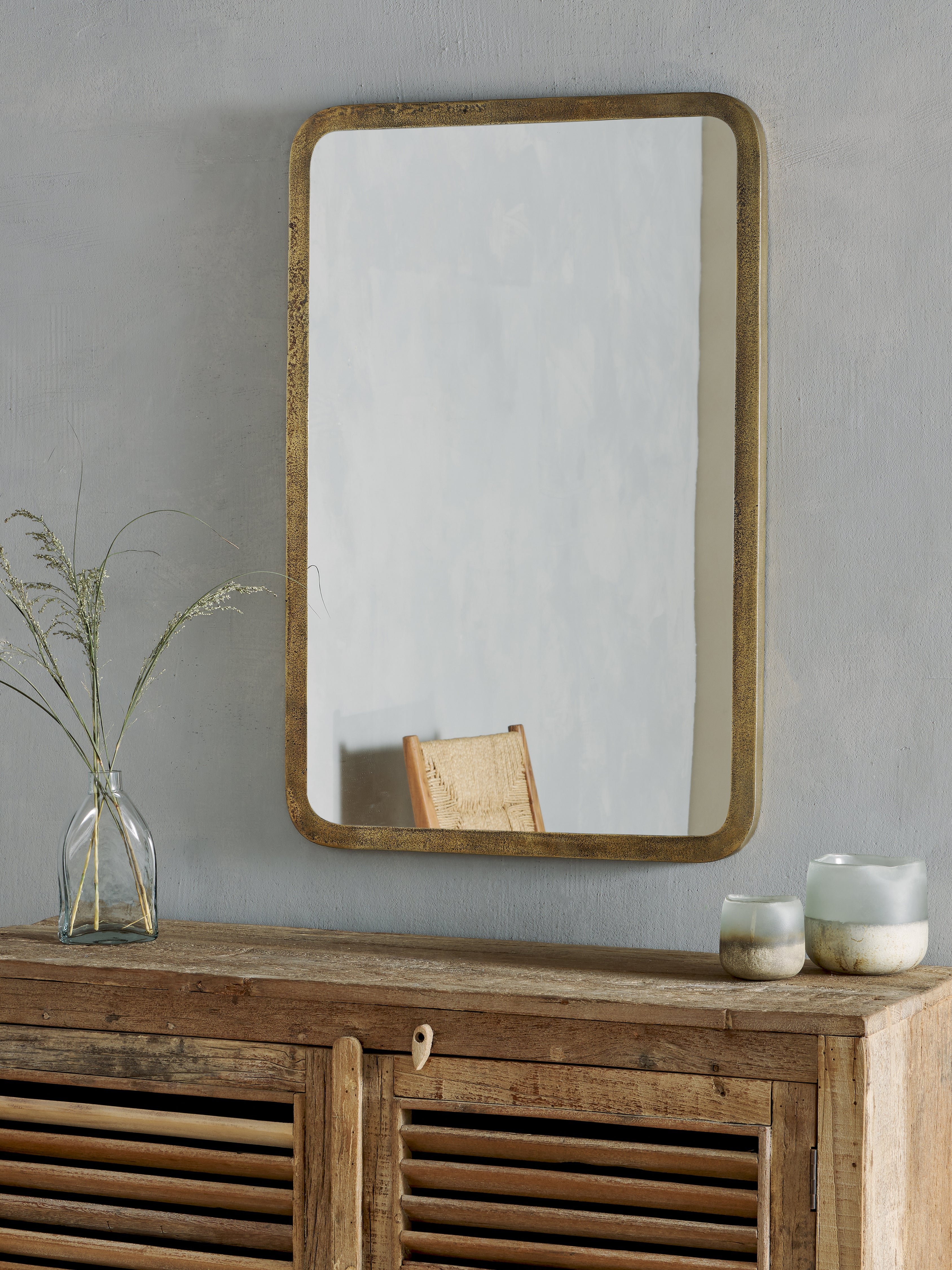 Ungura Antique Brass Mirror Large