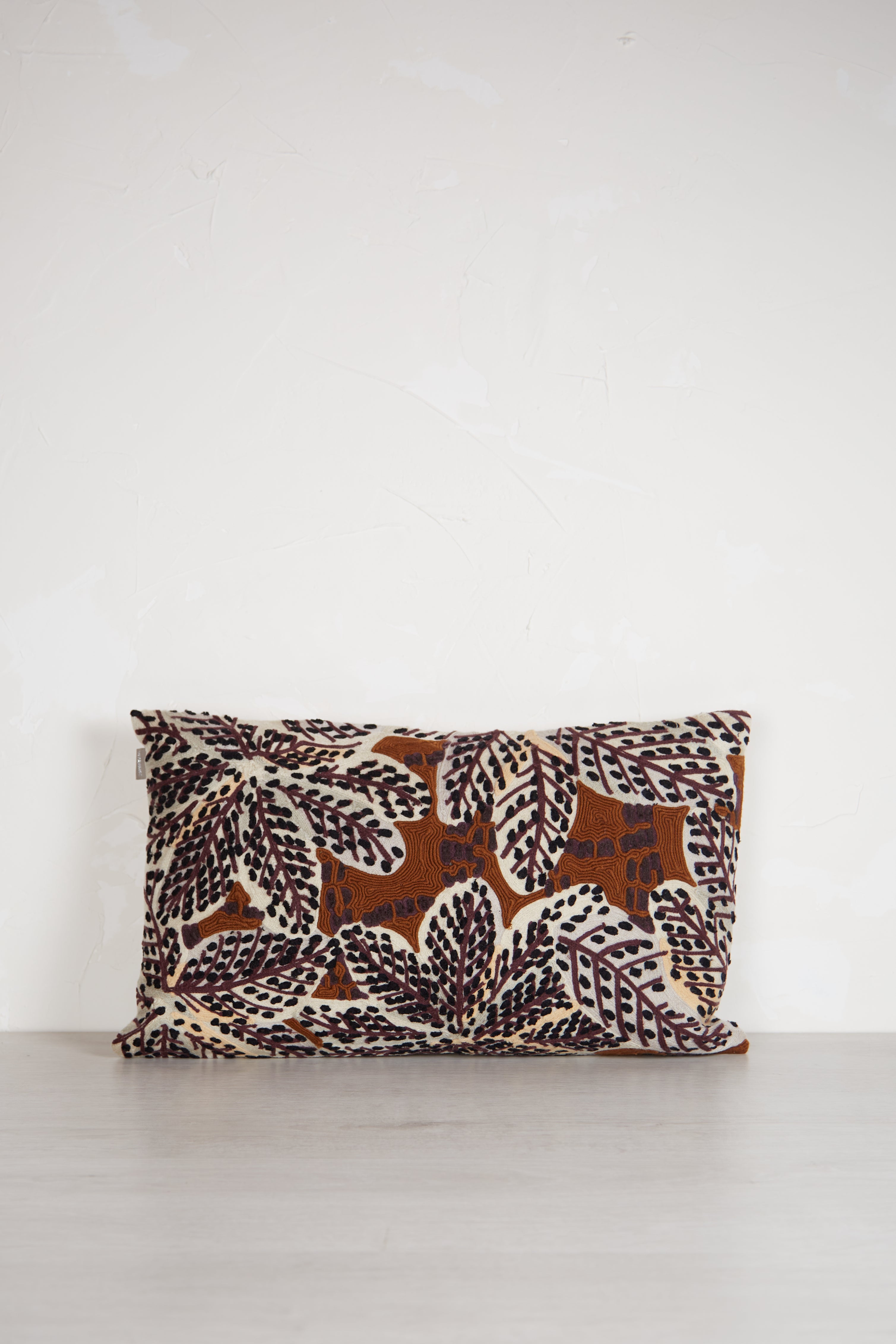Ariane Embroidered Cushion Cover - Rouille