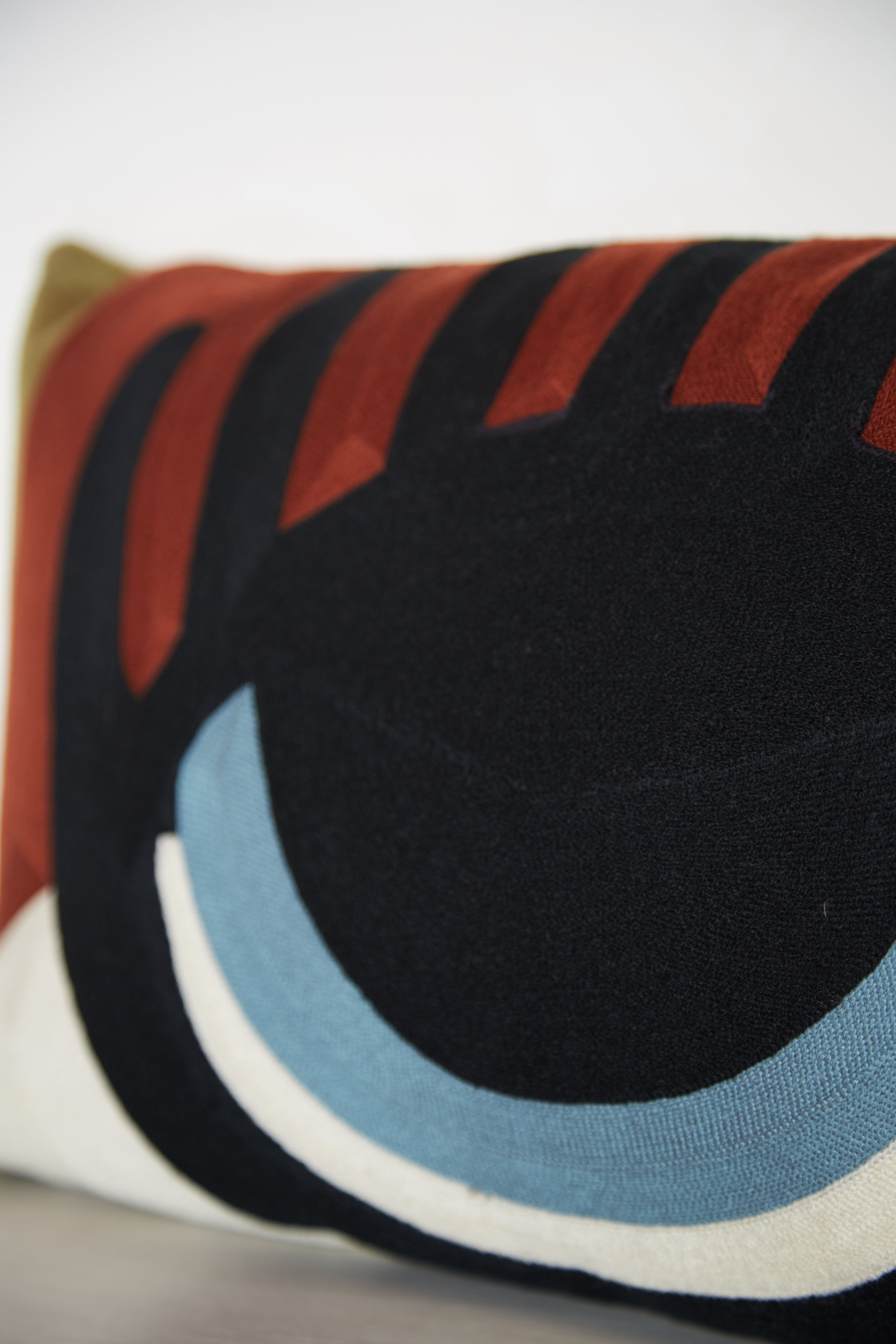 Farel Embroidered Cushion - Geranium -