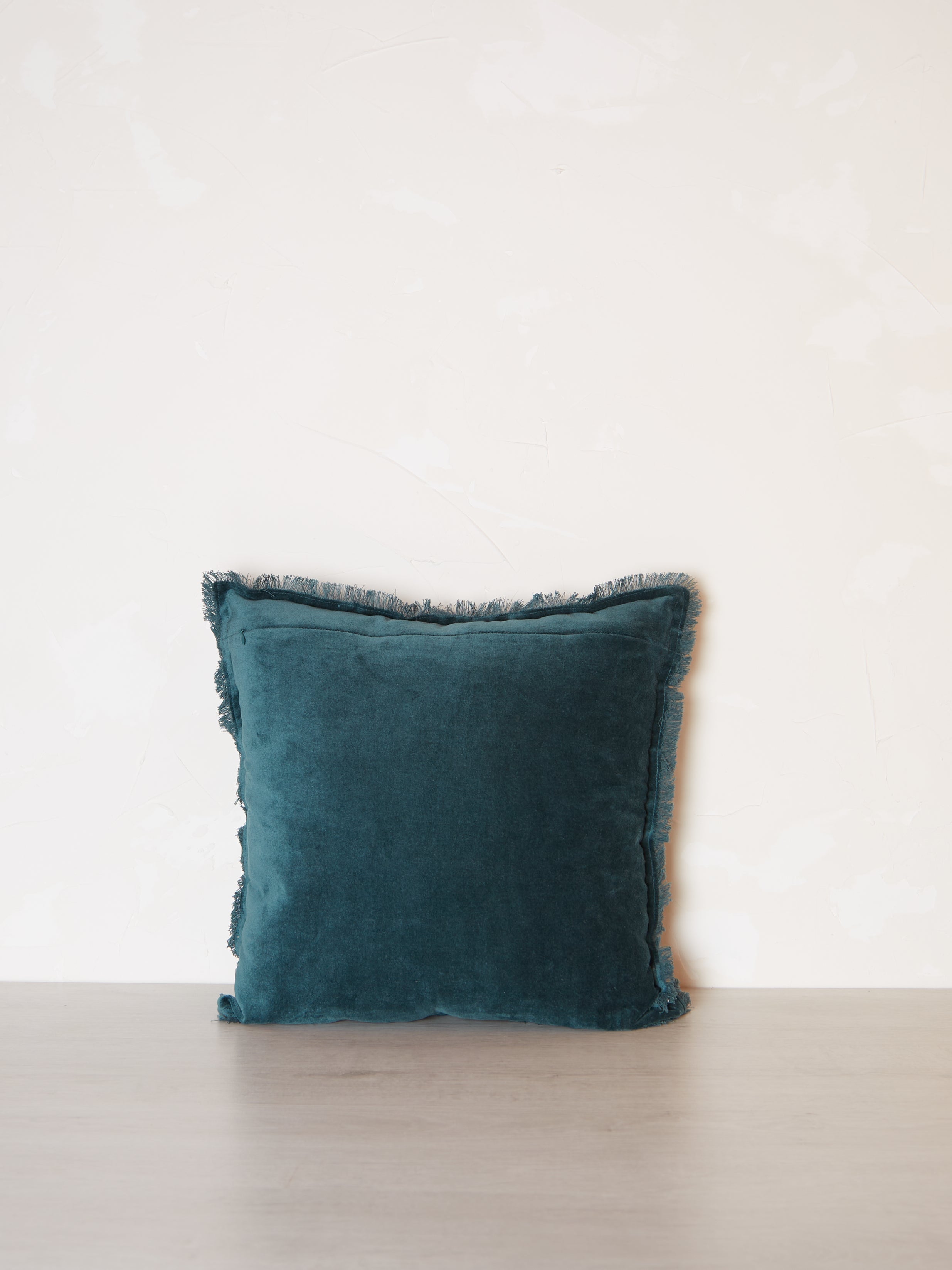 Fara Fringed Velvet Cushion - Corinth - 3 Sizes Available